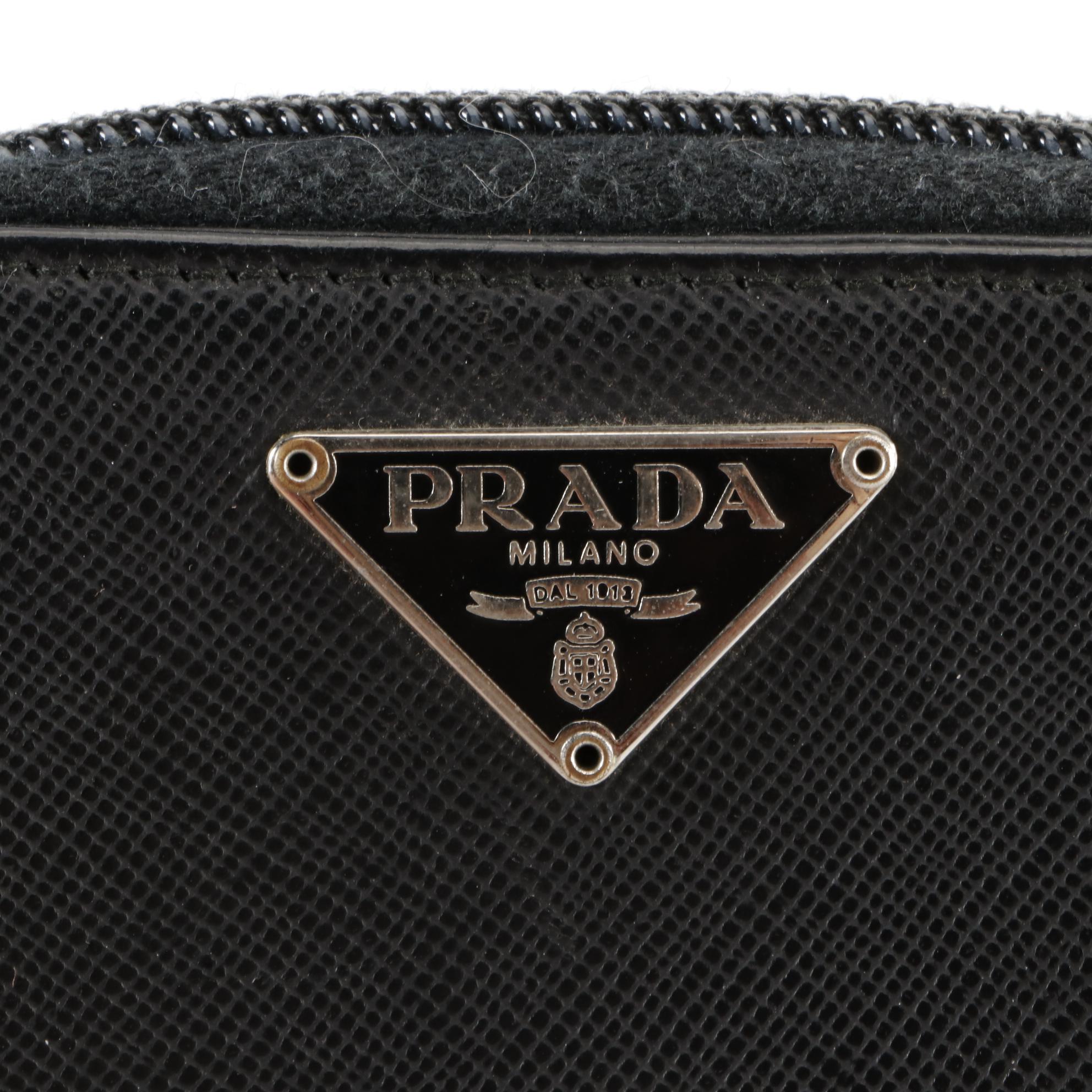 Prada Zippy Compact Wallet in Saffiano Leather with Box