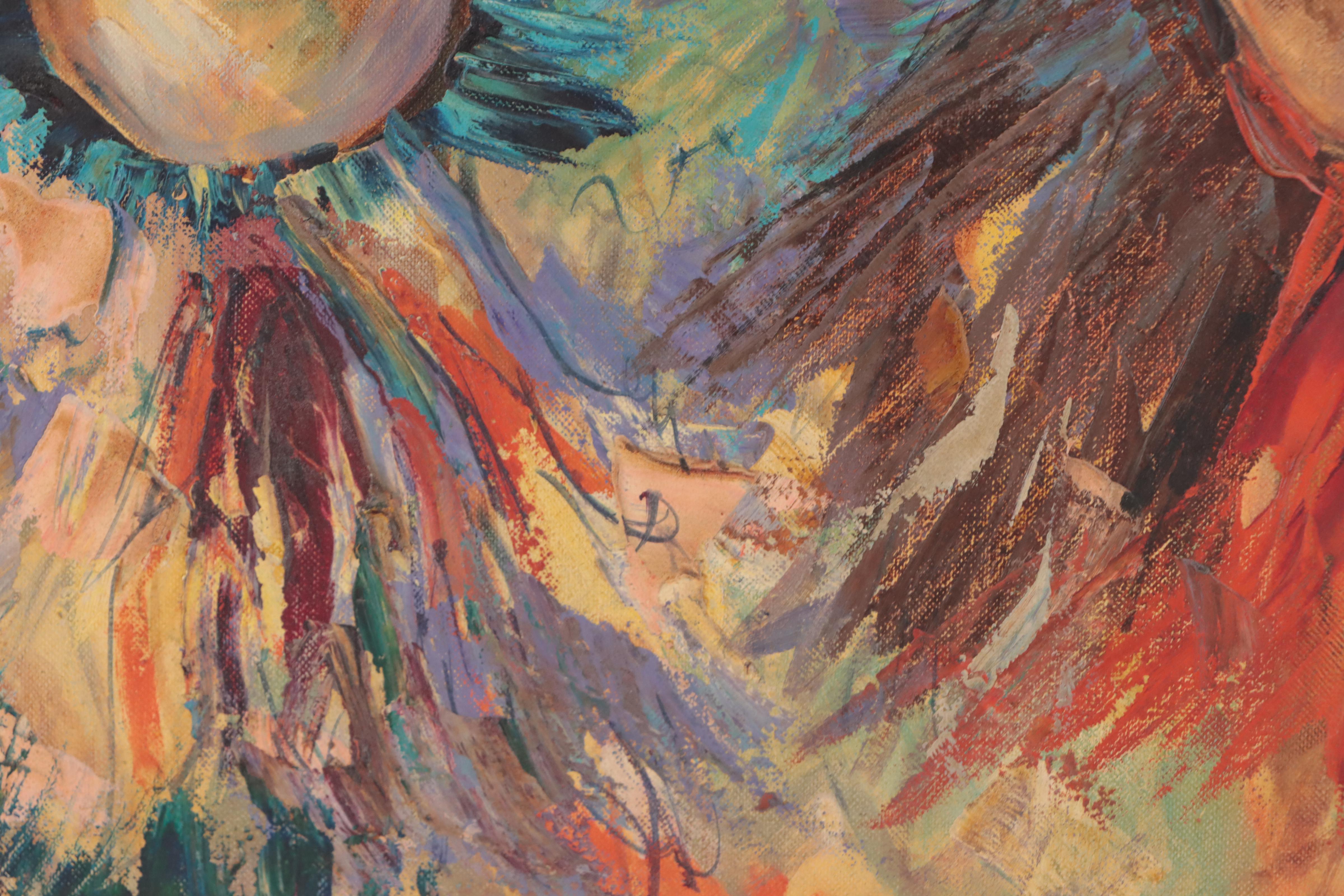 Louis Spiegel Double Clown Portrait Oil Painting