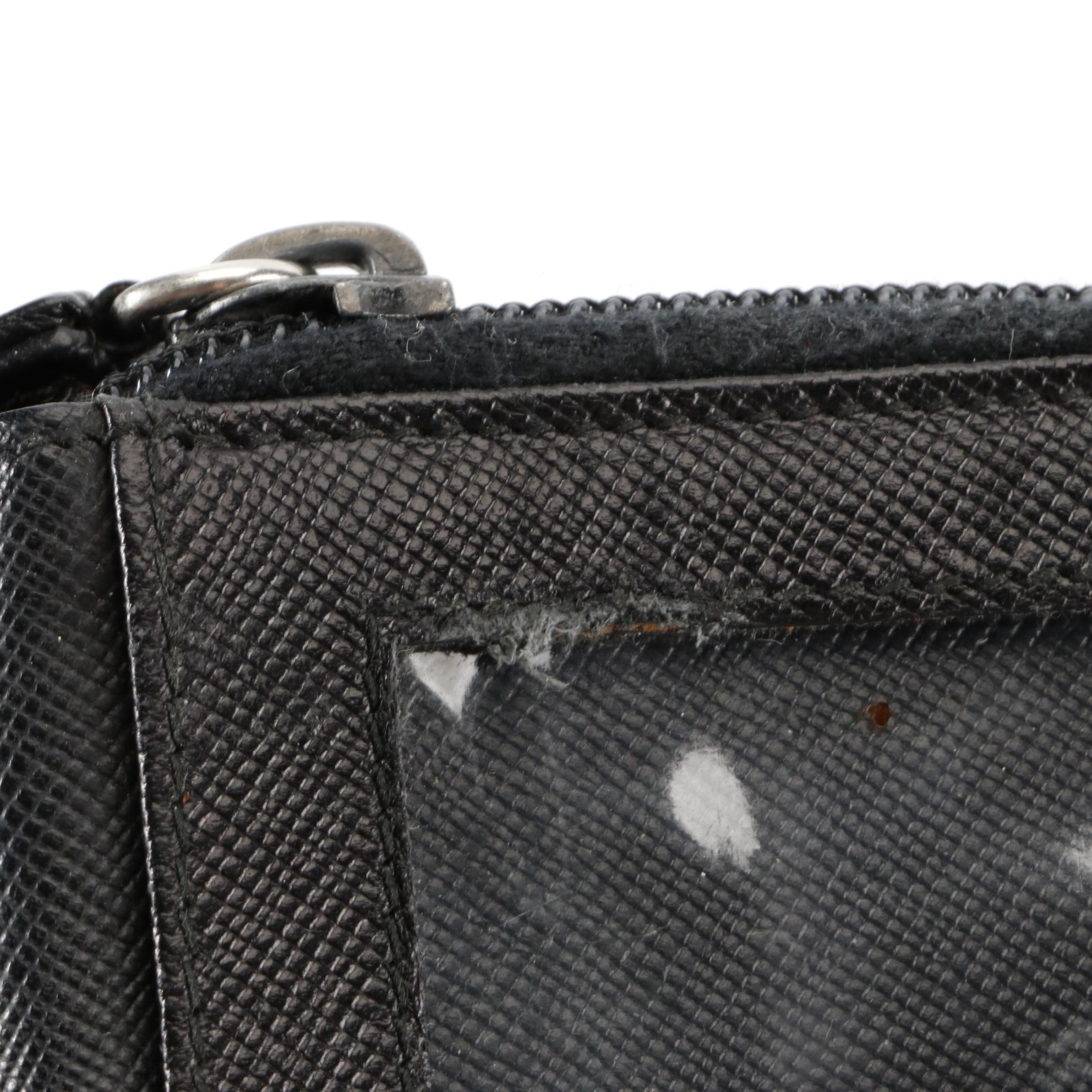 Prada Zippy Compact Wallet in Saffiano Leather with Box