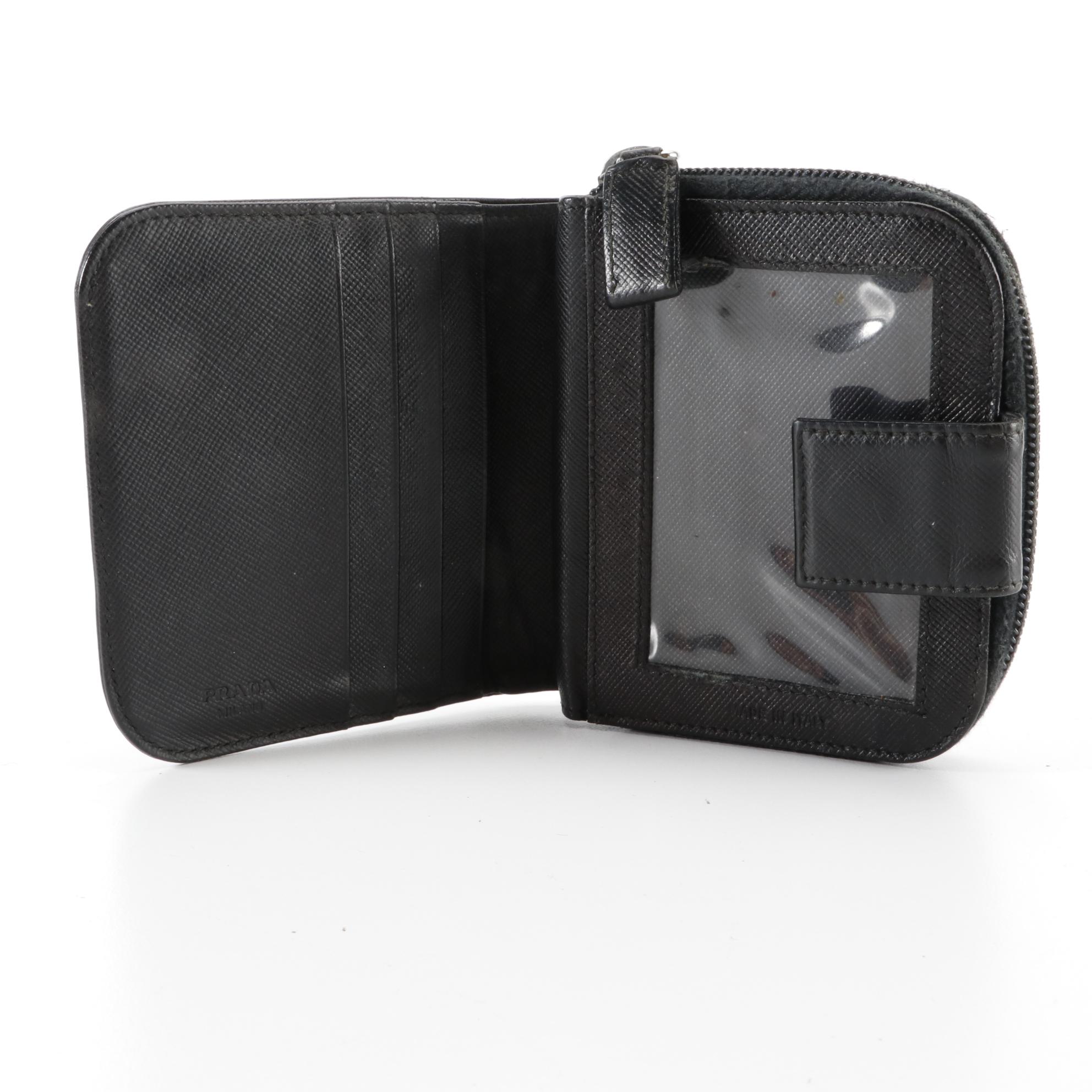 Prada Zippy Compact Wallet in Saffiano Leather with Box