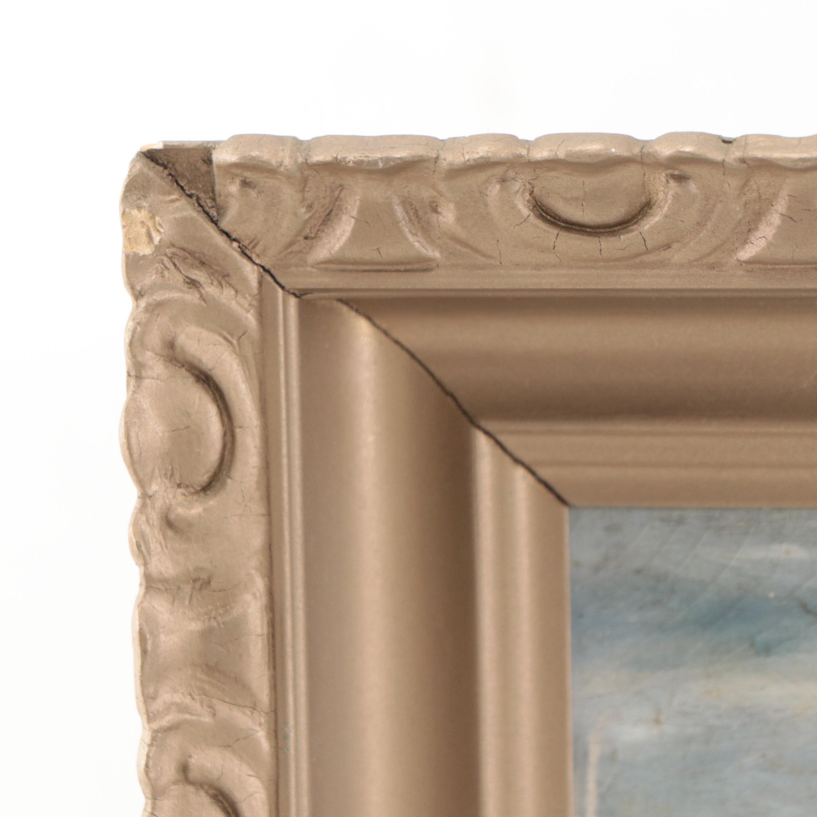 Pastoral Landscape Oil Painting of Shepherd Herding Sheep, Circa 1890