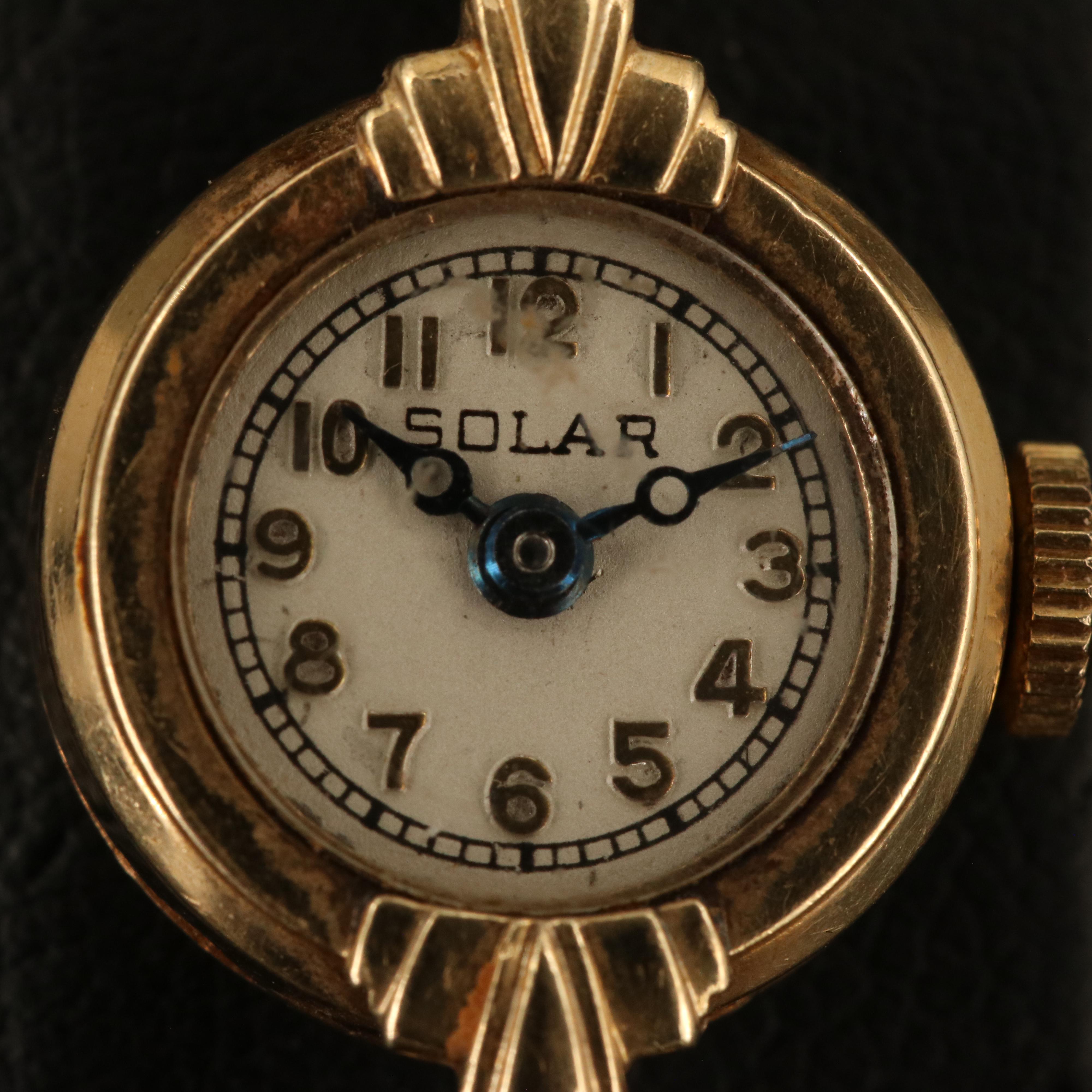 Vintage Solar Watch Co. 14K Swiss Watch