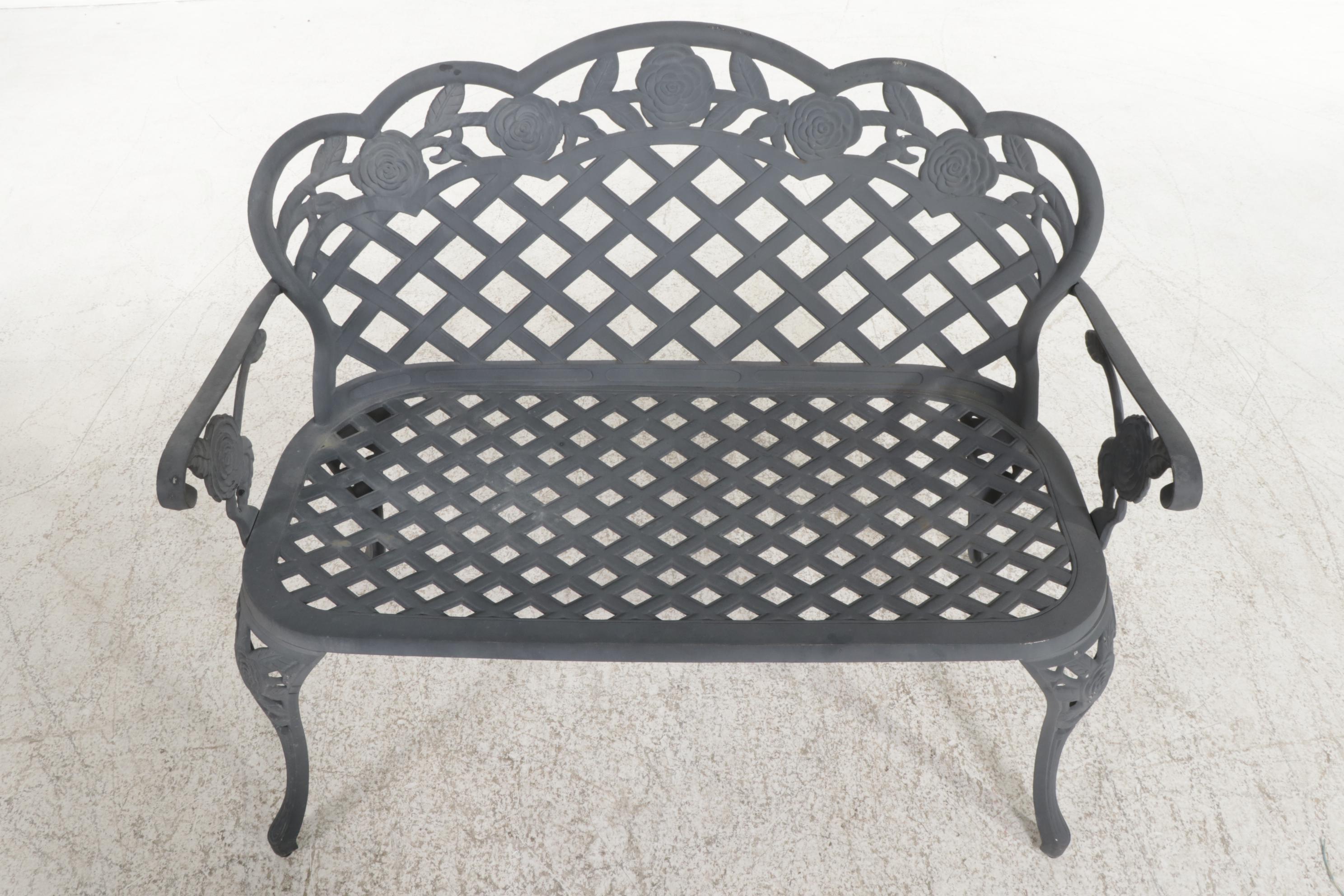 Cast Metal Patio Loveseat, 21st Century
