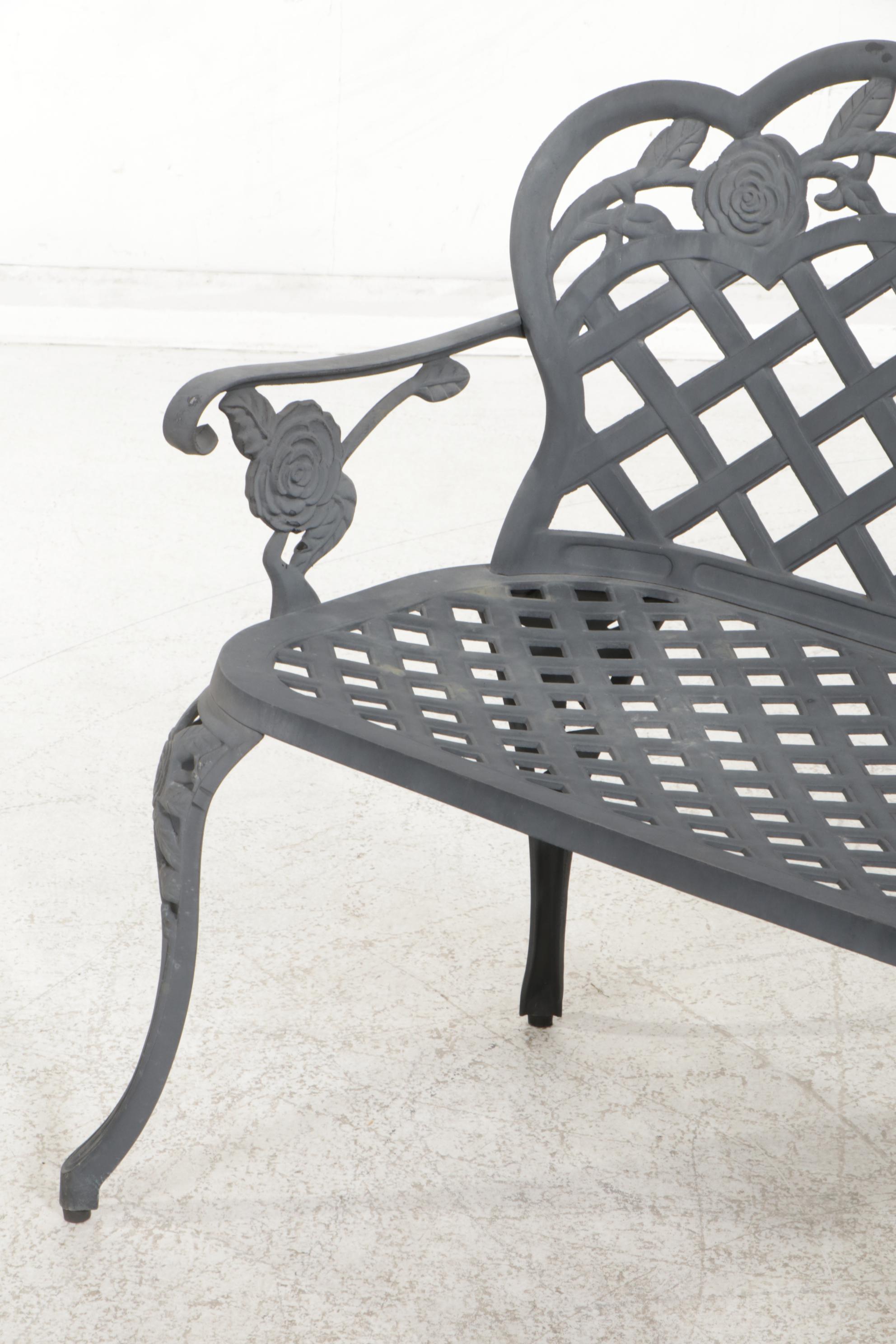 Cast Metal Patio Loveseat, 21st Century