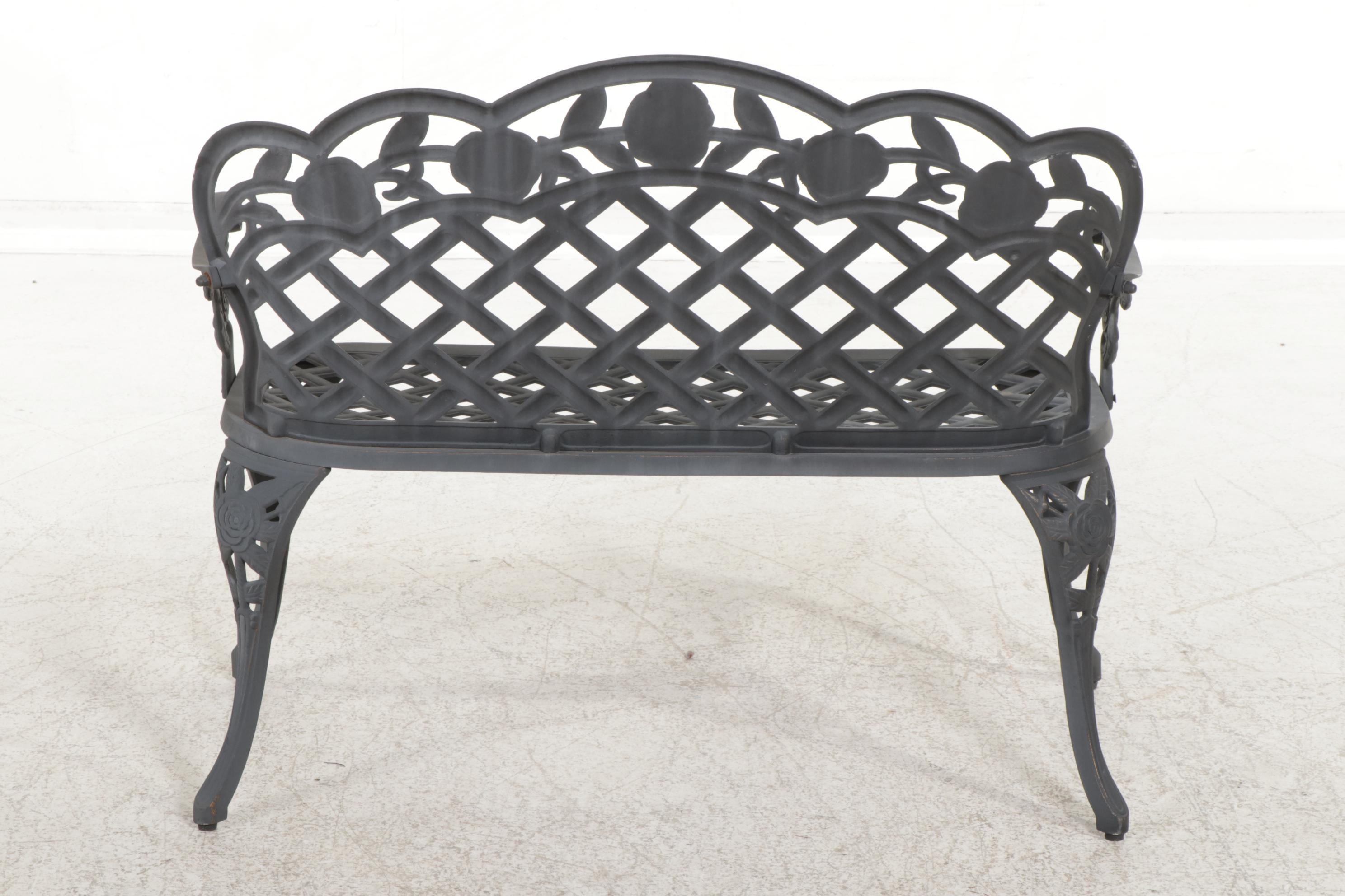 Cast Metal Patio Loveseat, 21st Century