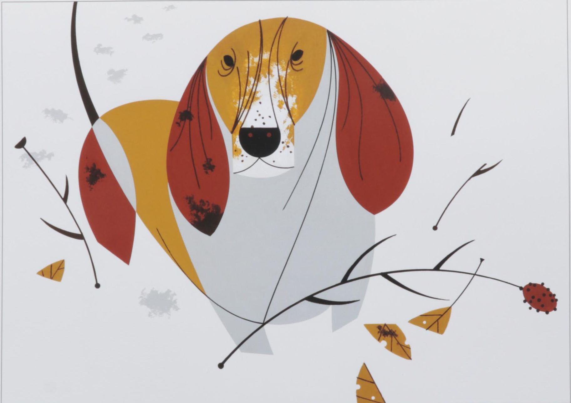 Giclée After Charley Harper "Bassett," Circa 2005