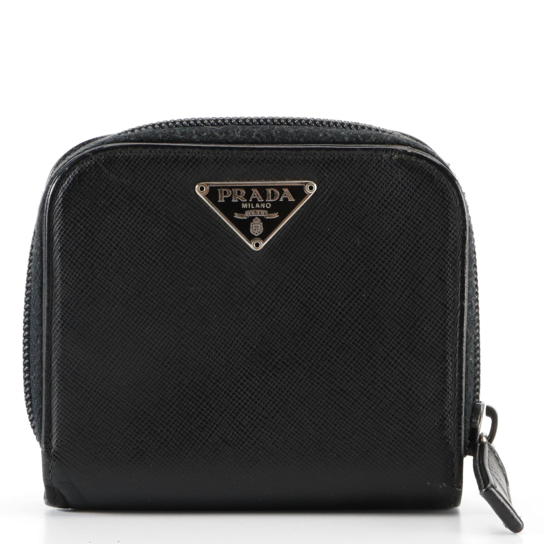 Prada Zippy Compact Wallet in Saffiano Leather with Box