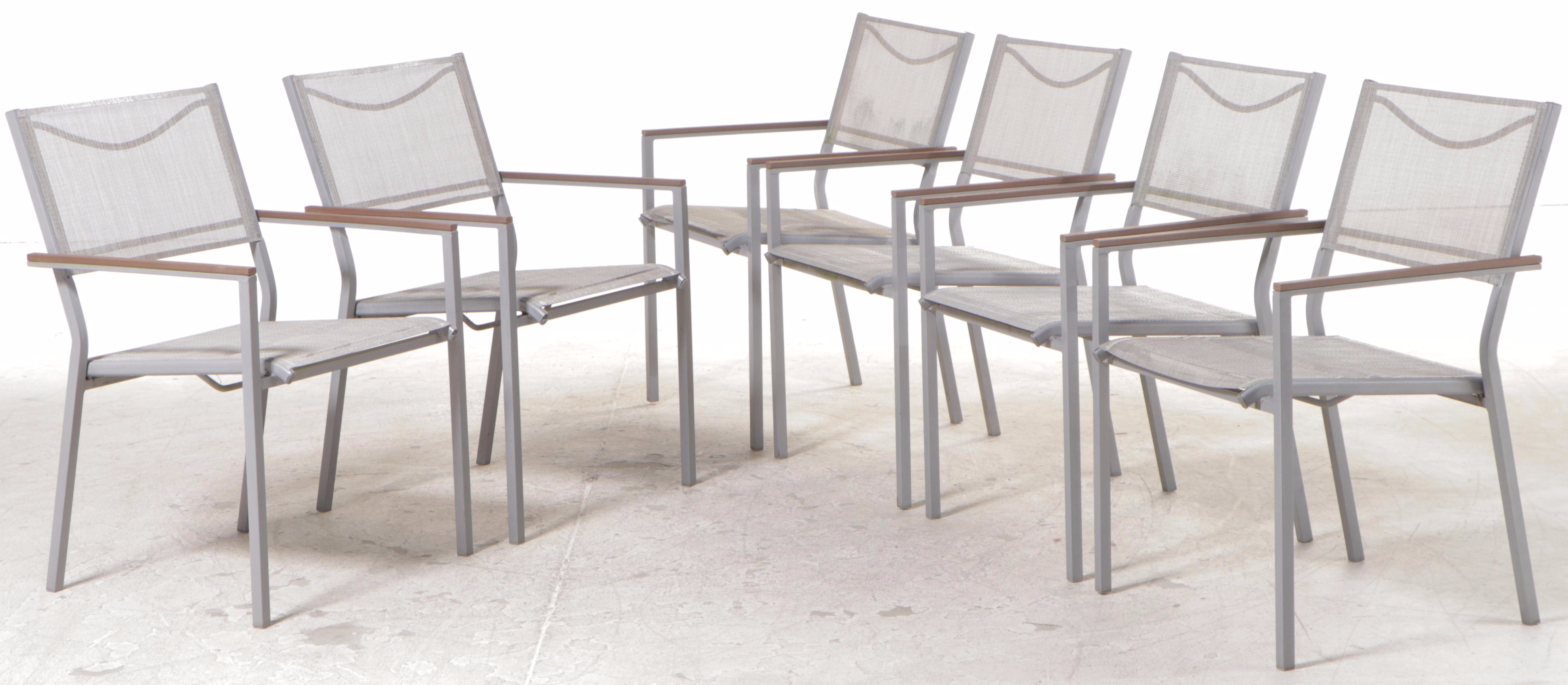 Seven-Piece Powder-Coated Metal Patio Dining Set, Incl. Threshold "Bryant"