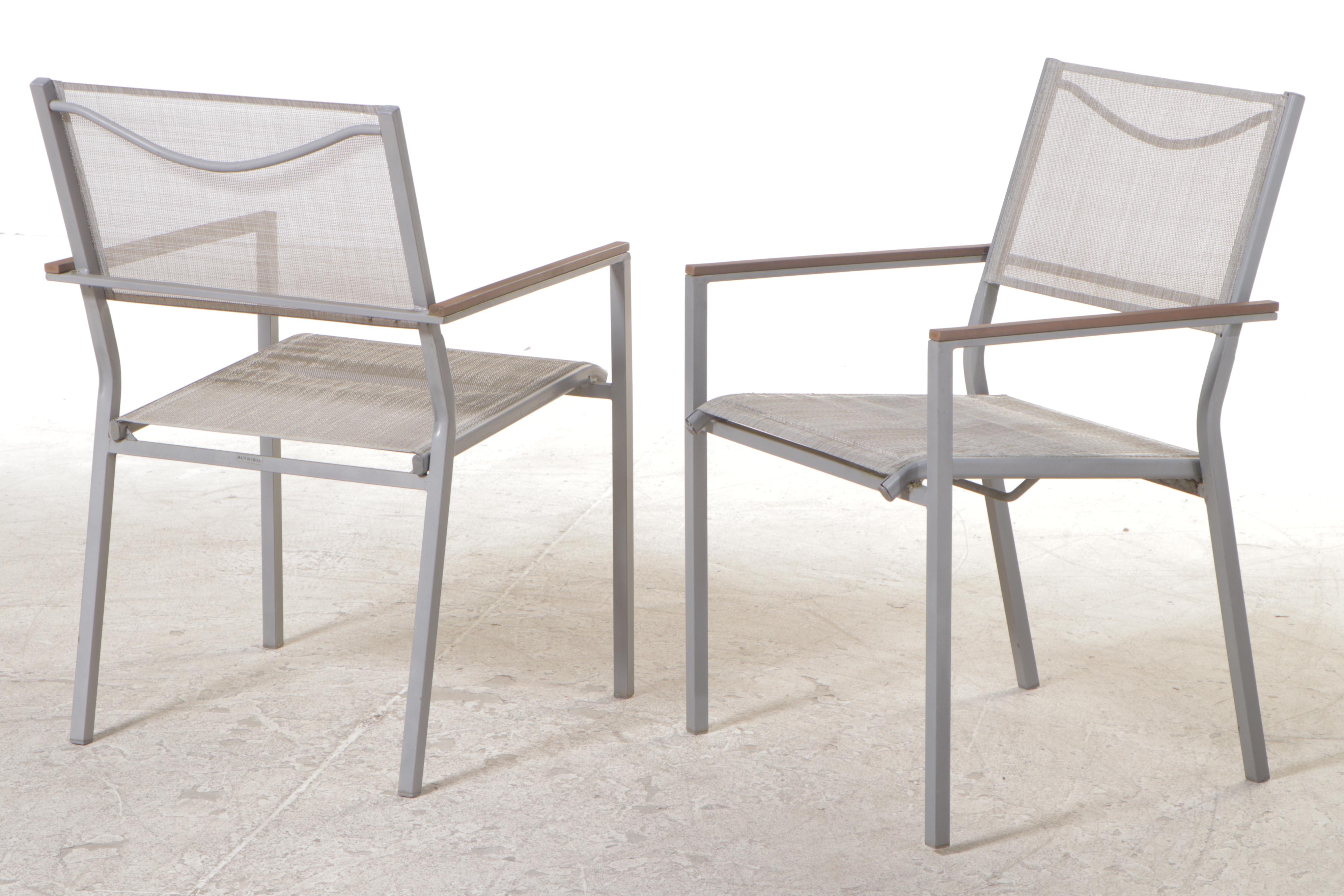 Seven-Piece Powder-Coated Metal Patio Dining Set, Incl. Threshold "Bryant"