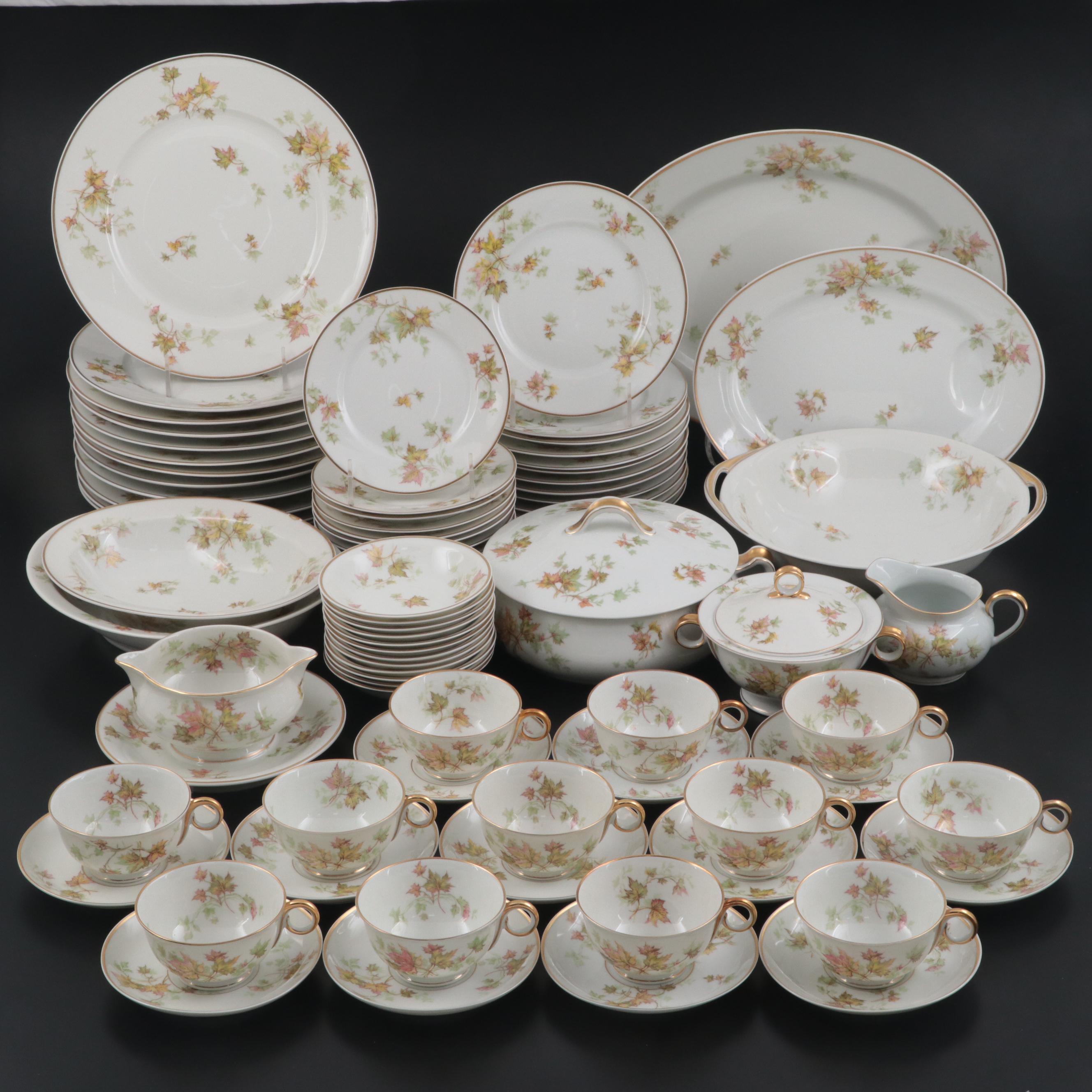 Haviland Limoges "Autumn Leaf" Porcelain Dinnerware and Table Accessories