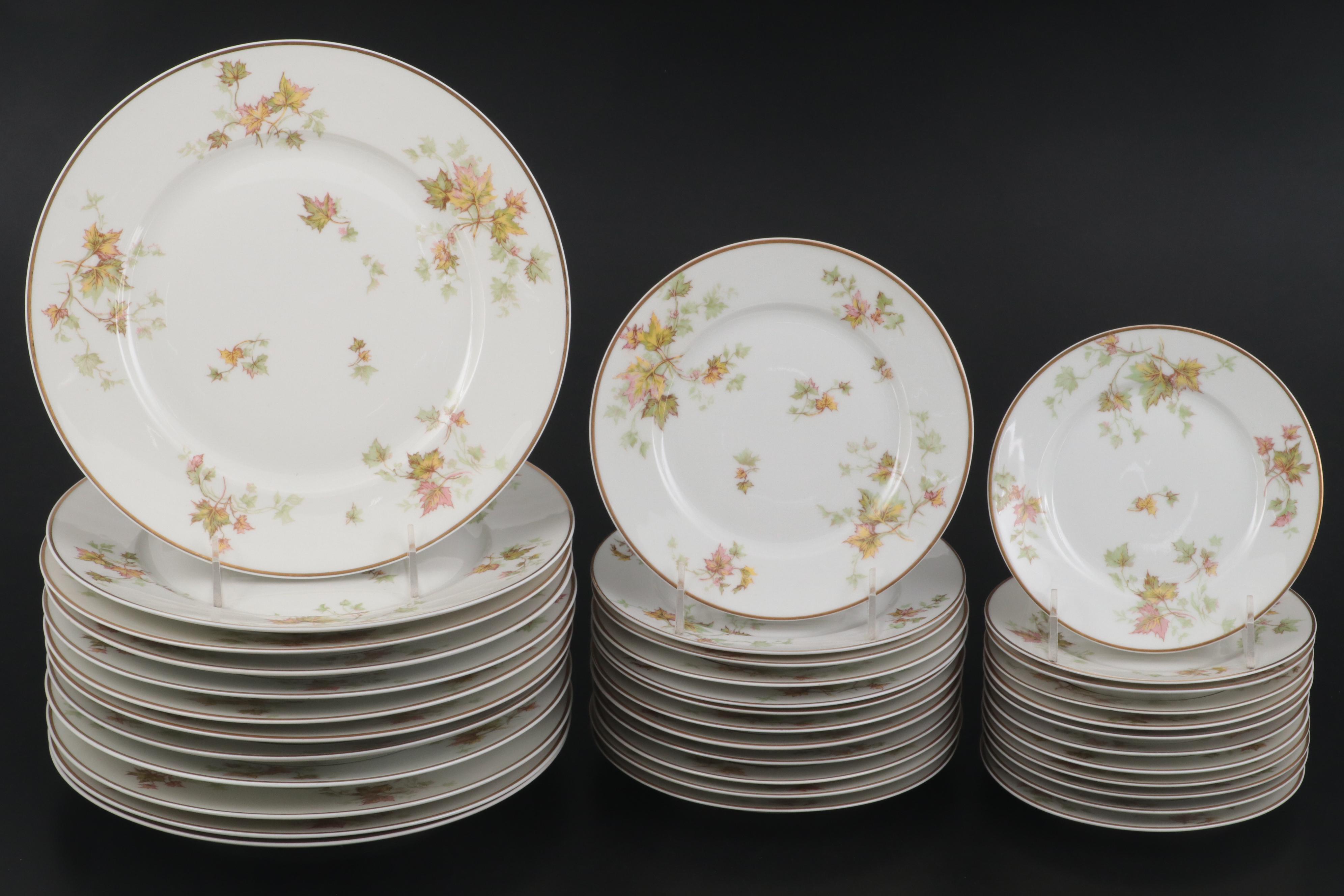 Haviland Limoges "Autumn Leaf" Porcelain Dinnerware and Table Accessories