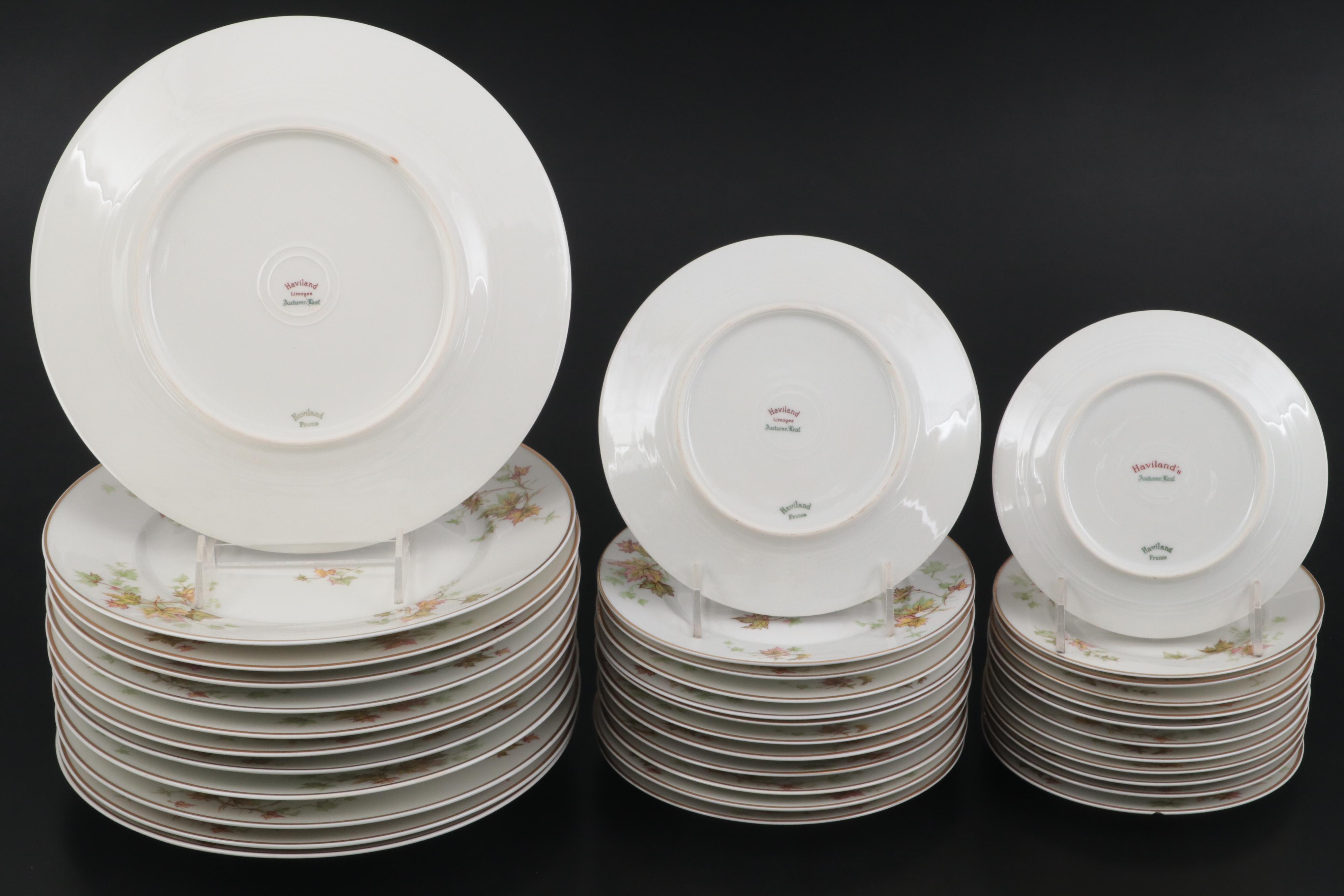 Haviland Limoges "Autumn Leaf" Porcelain Dinnerware and Table Accessories