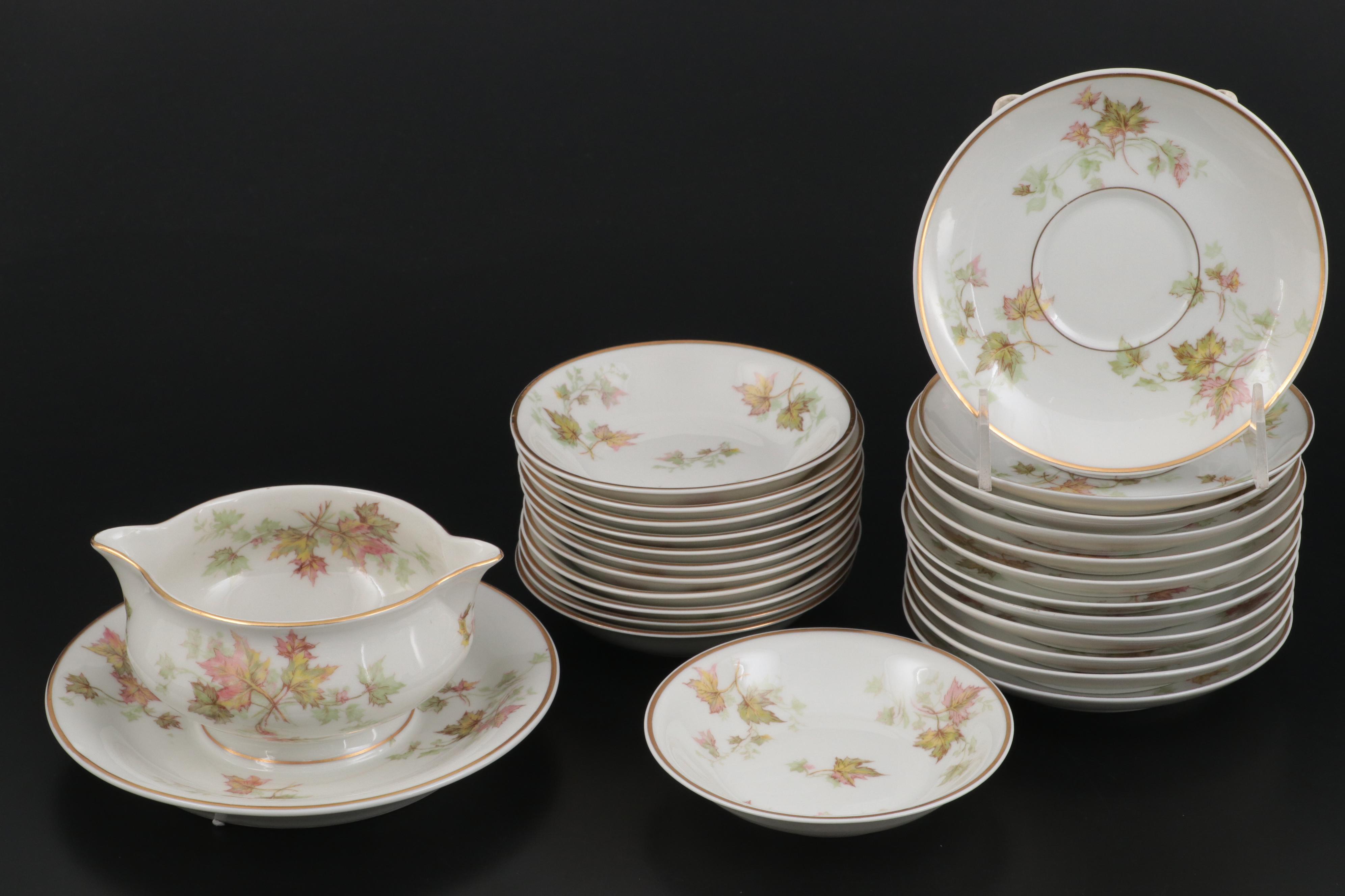 Haviland Limoges "Autumn Leaf" Porcelain Dinnerware and Table Accessories