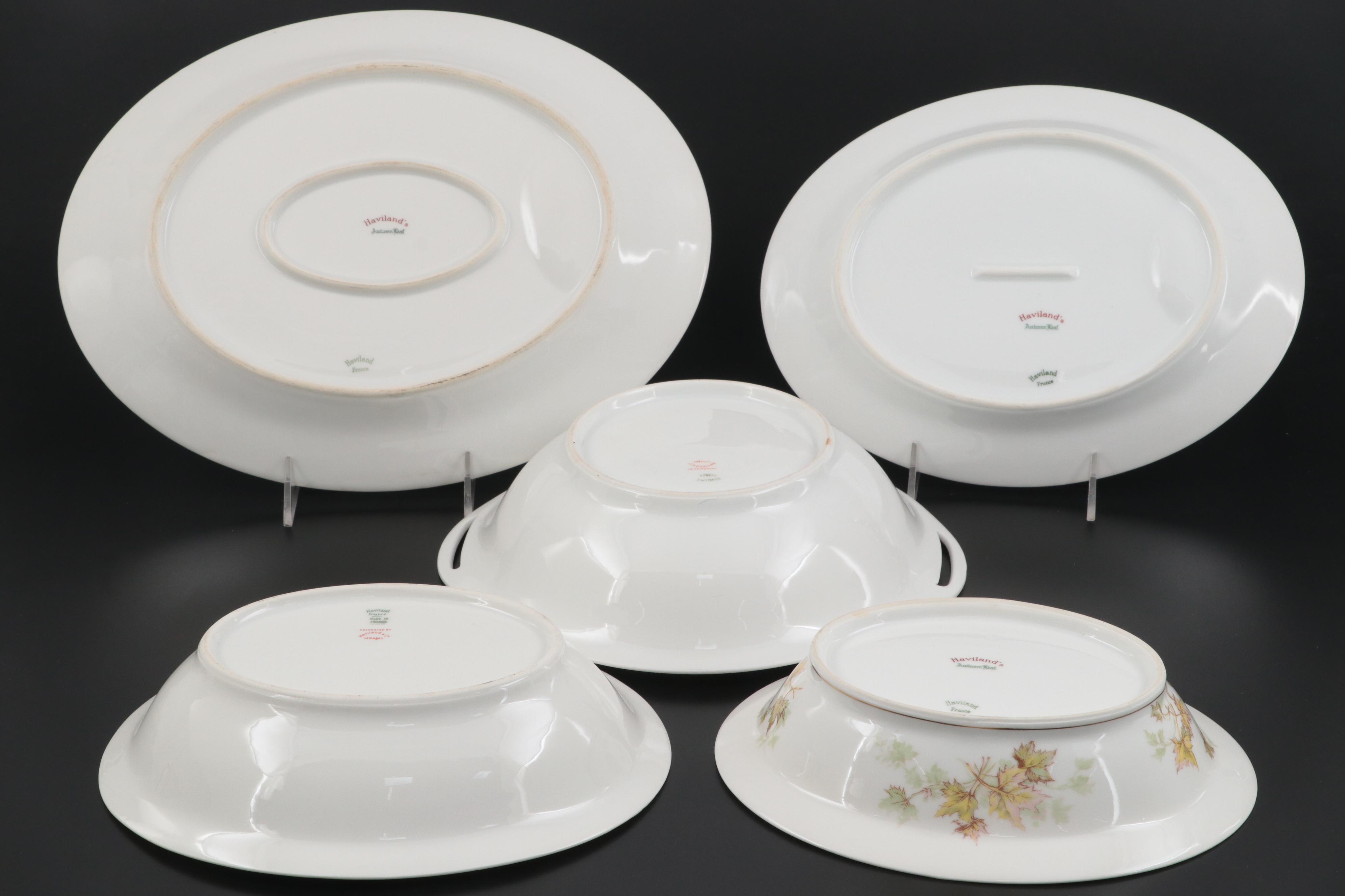 Haviland Limoges "Autumn Leaf" Porcelain Dinnerware and Table Accessories