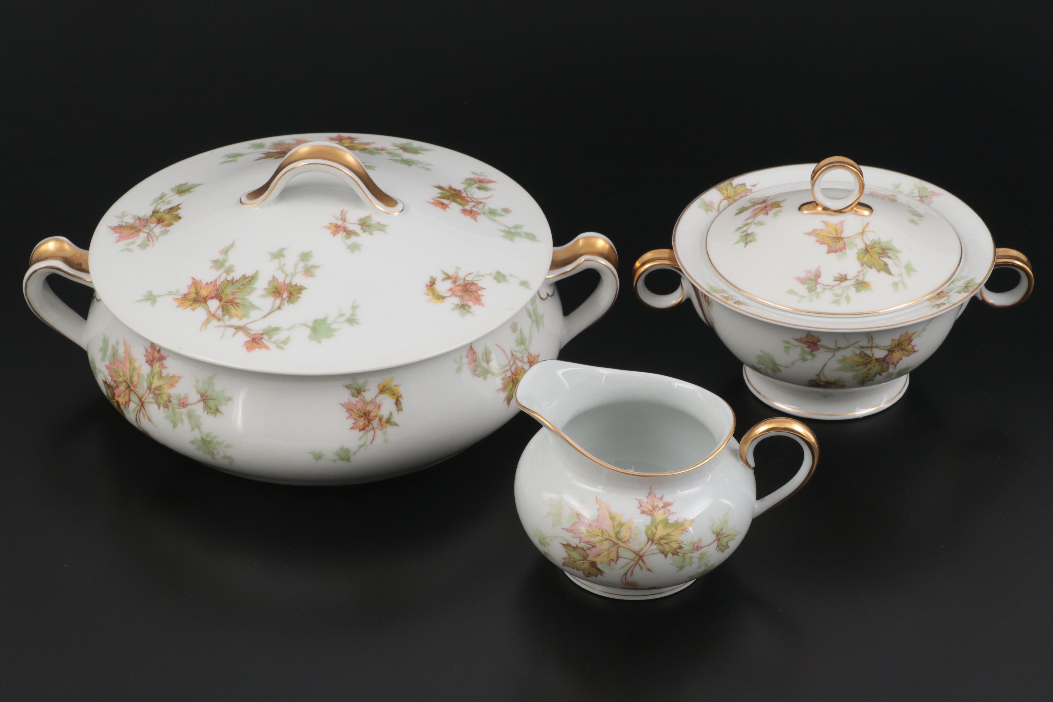 Haviland Limoges "Autumn Leaf" Porcelain Dinnerware and Table Accessories