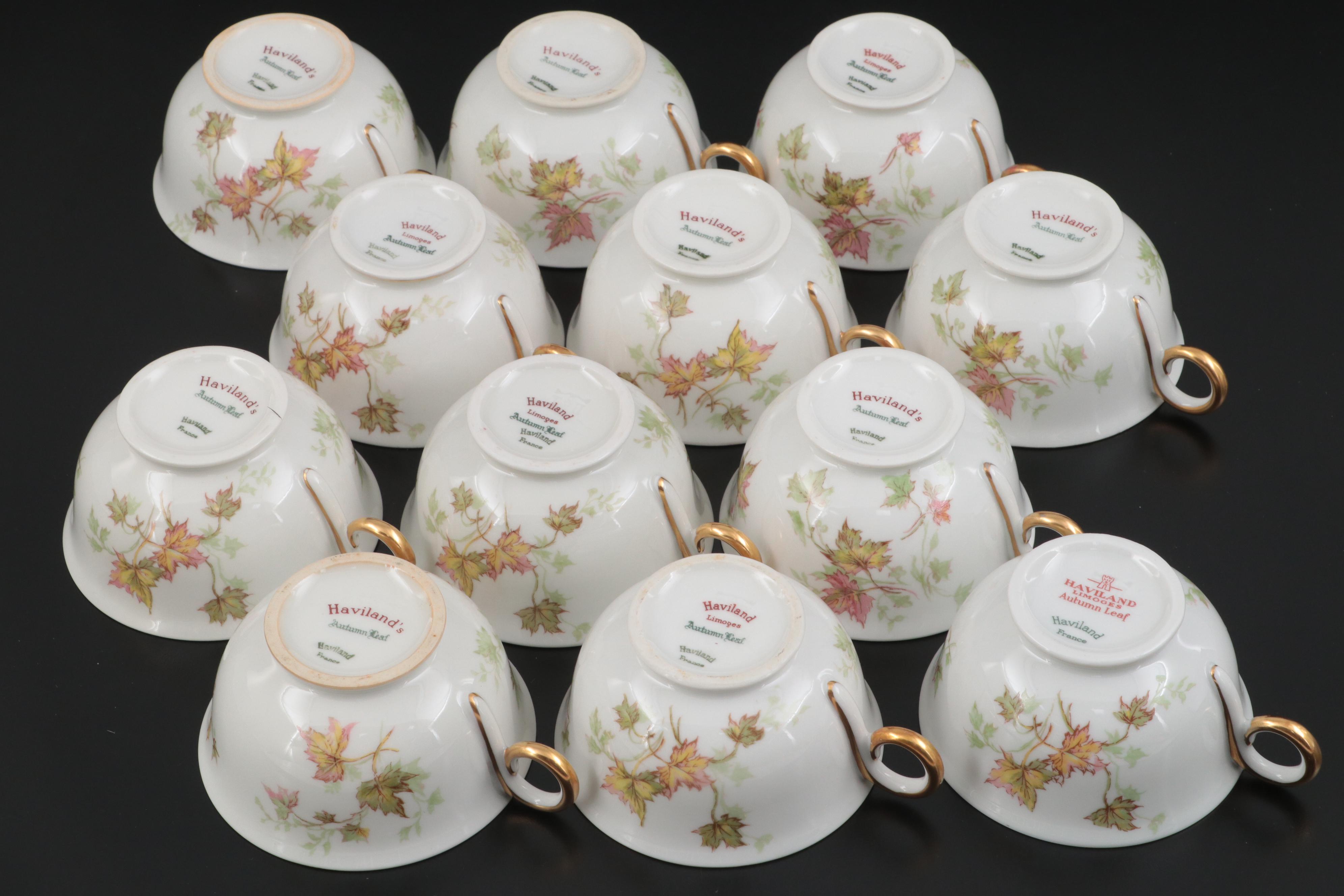 Haviland Limoges "Autumn Leaf" Porcelain Dinnerware and Table Accessories