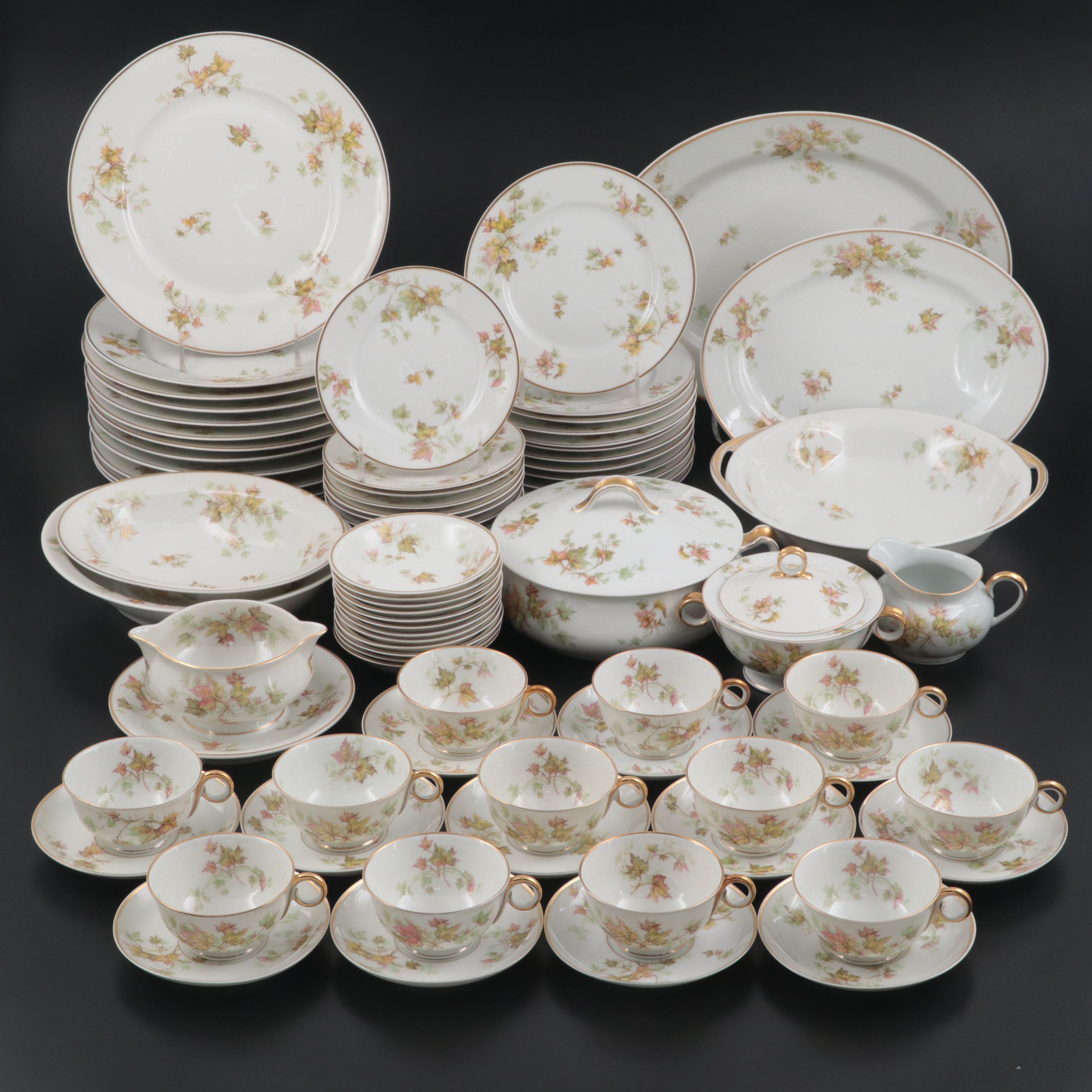Haviland Limoges "Autumn Leaf" Porcelain Dinnerware and Table Accessories