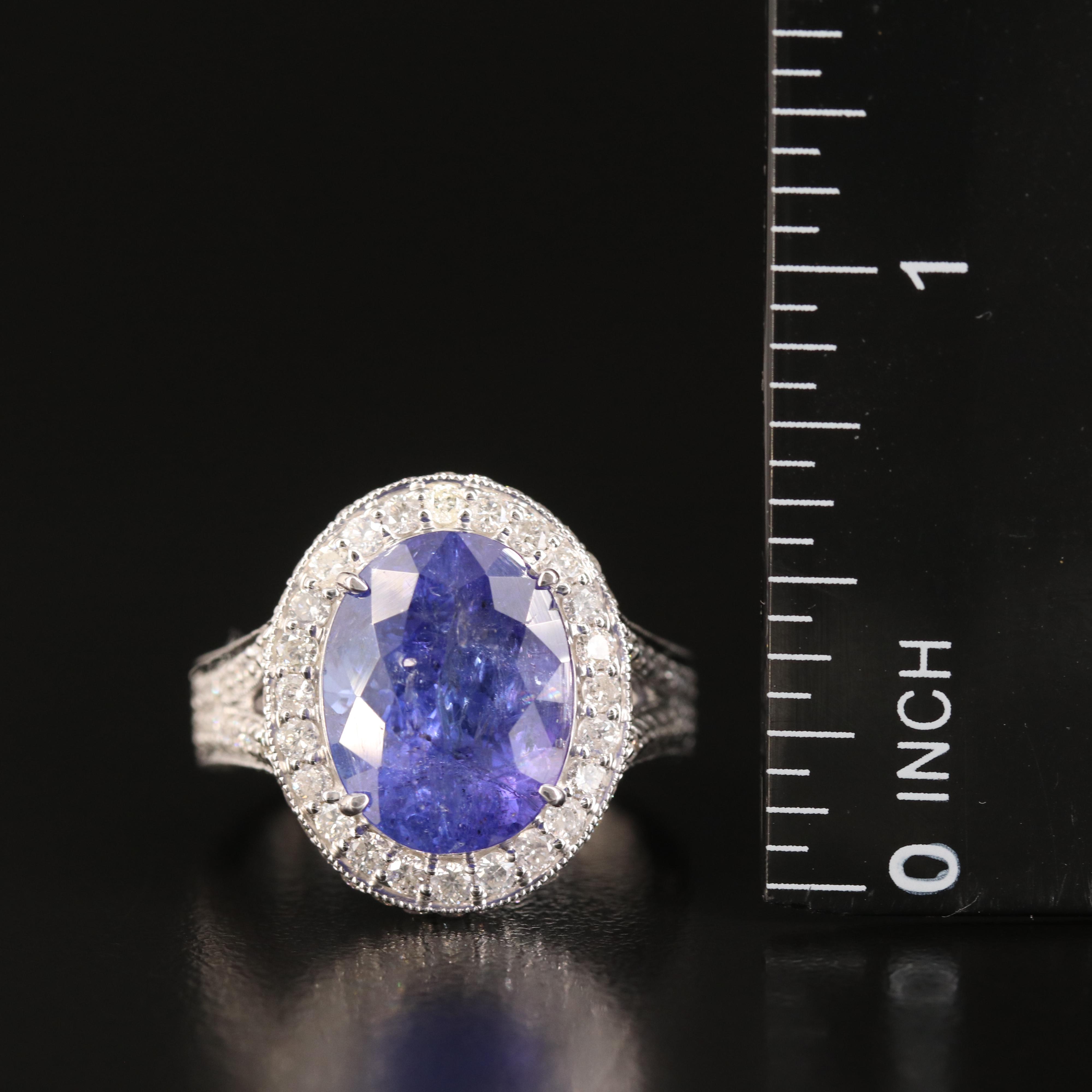 14K 7.45 CT Tanzanite and 1.56 CTW Diamond Ring