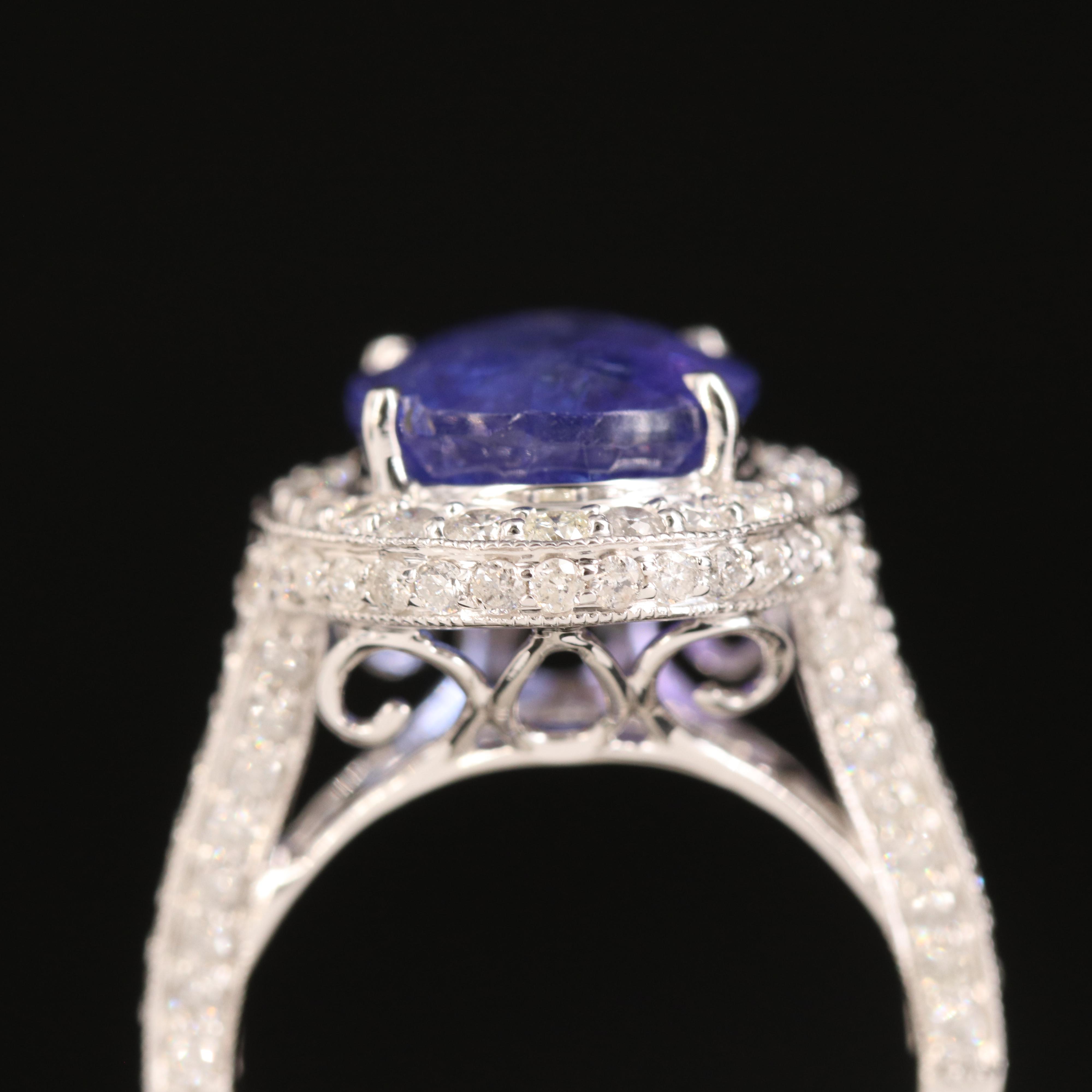 14K 7.45 CT Tanzanite and 1.56 CTW Diamond Ring