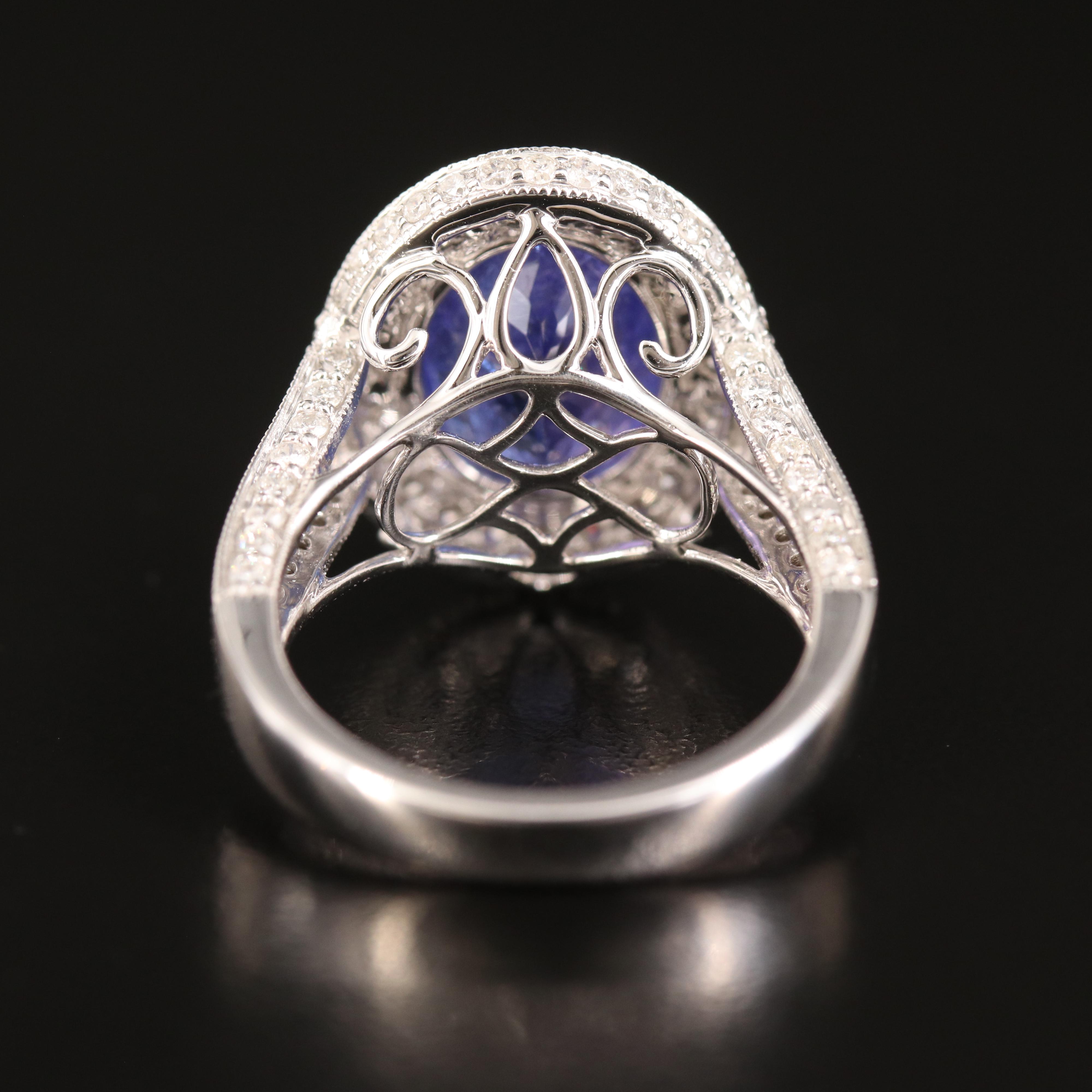 14K 7.45 CT Tanzanite and 1.56 CTW Diamond Ring