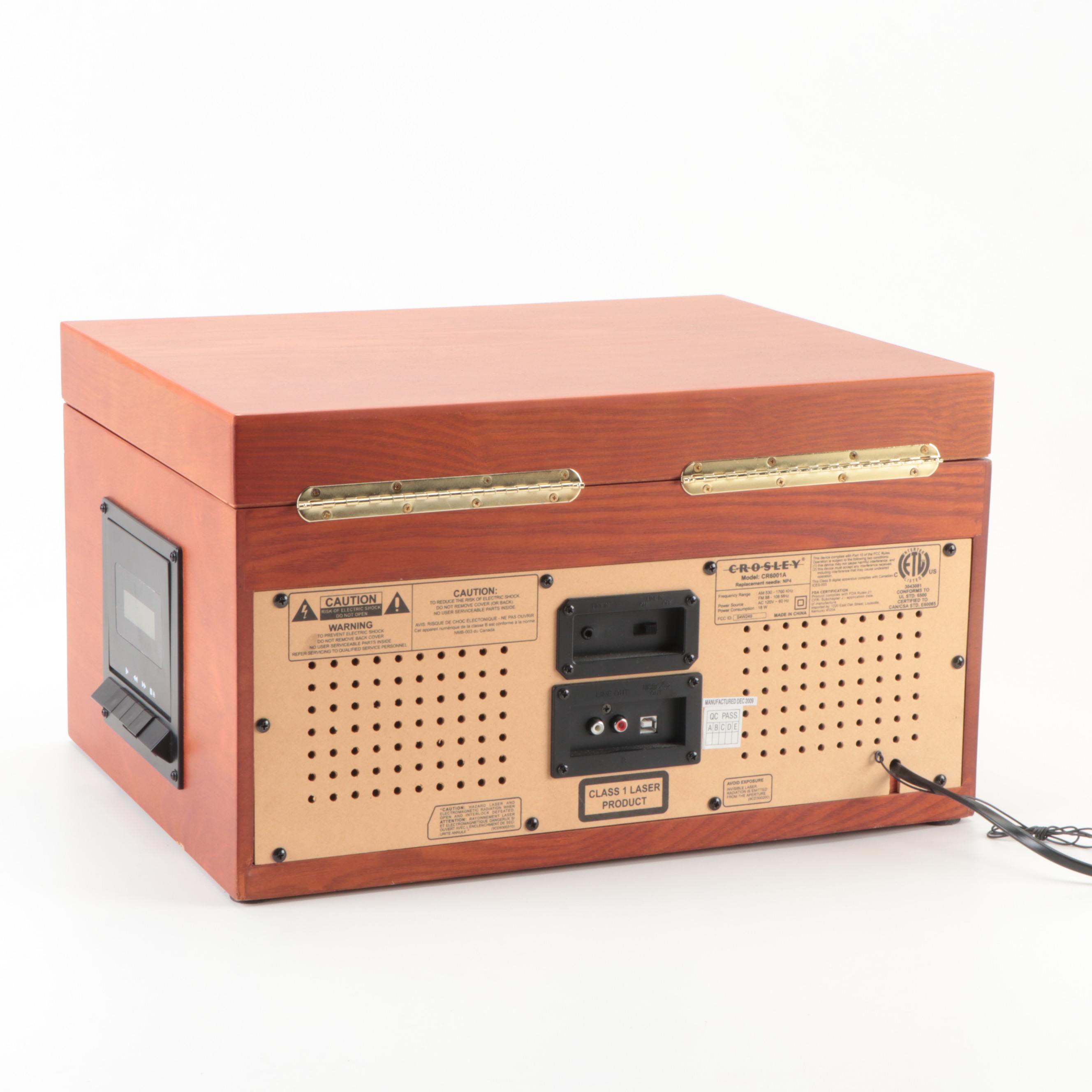 Crosley CR6001A Turntable with AM/FM Radio, CD, and Tape Player