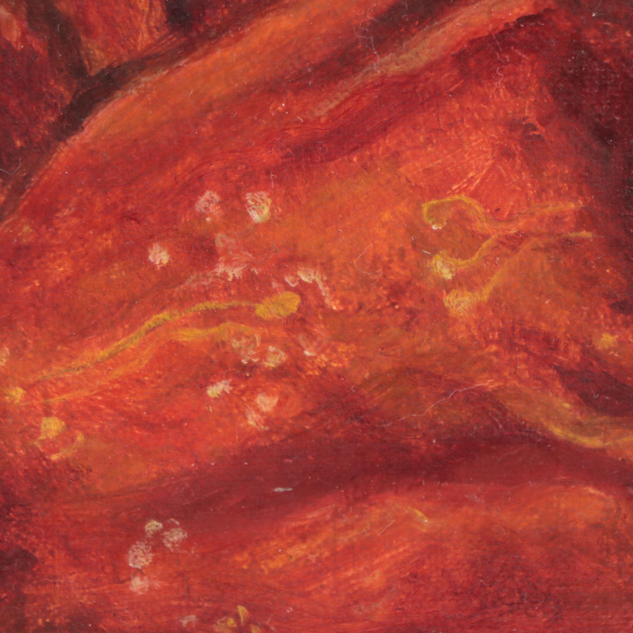 Oil Painting of Kittens on a Couch, 1963