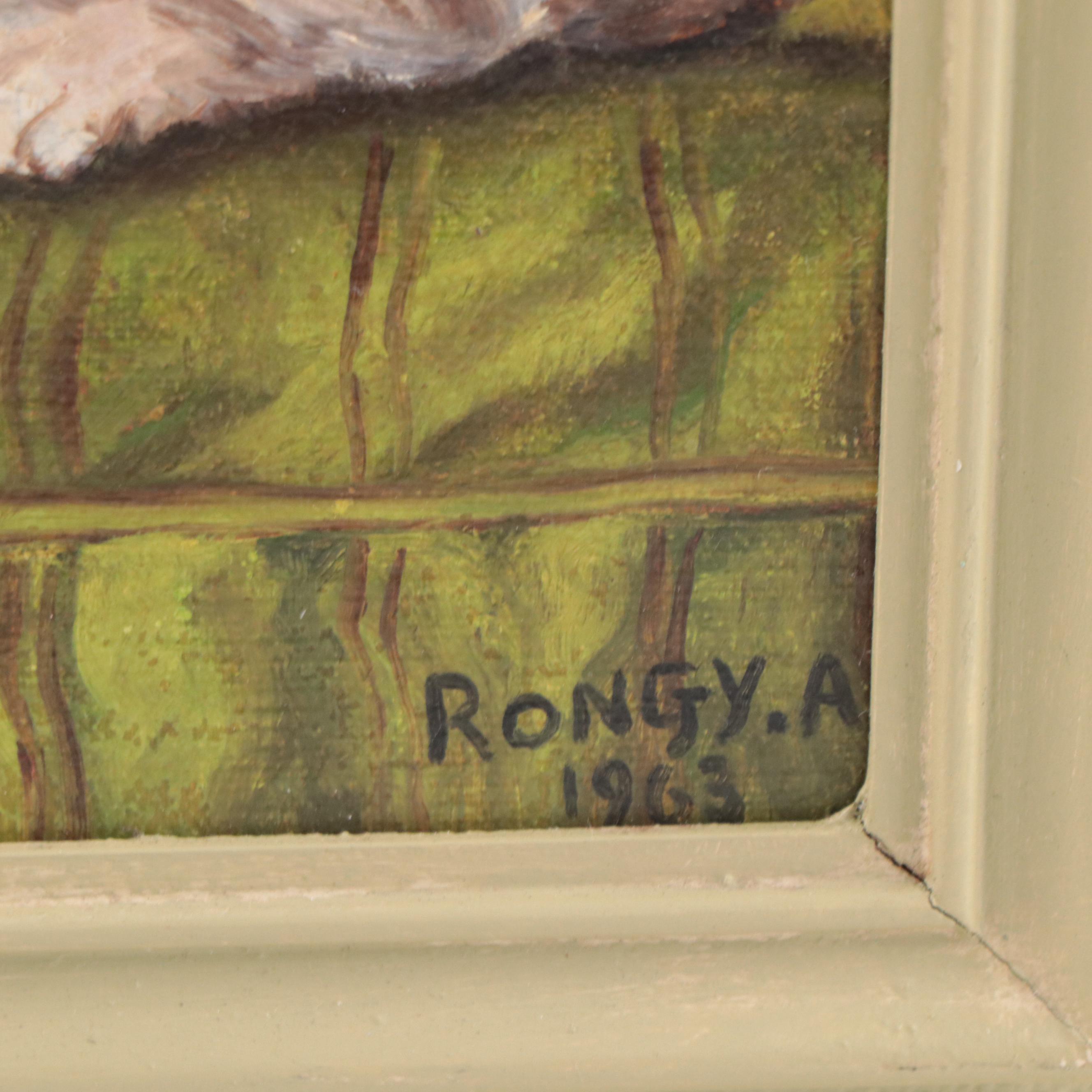 Oil Painting of Kittens on a Couch, 1963