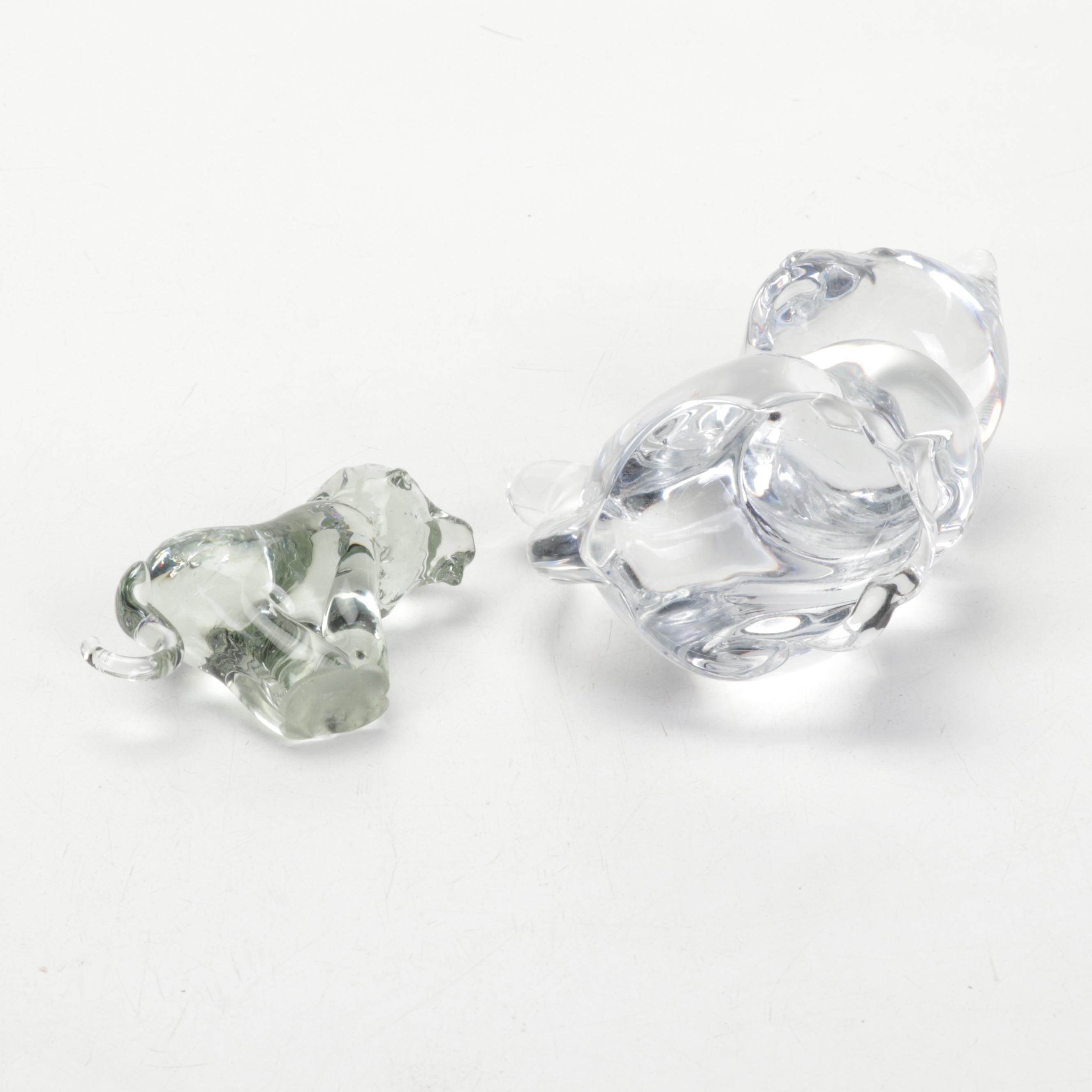 Laurel Burch Cat Dishes with Daum Cat Figurine and Other Décor