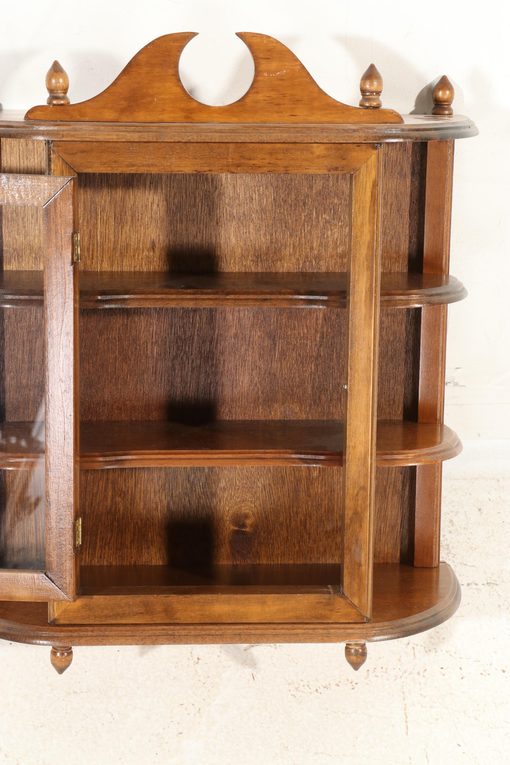 Federal Style Walnut Wall Hanging Display Cabinet