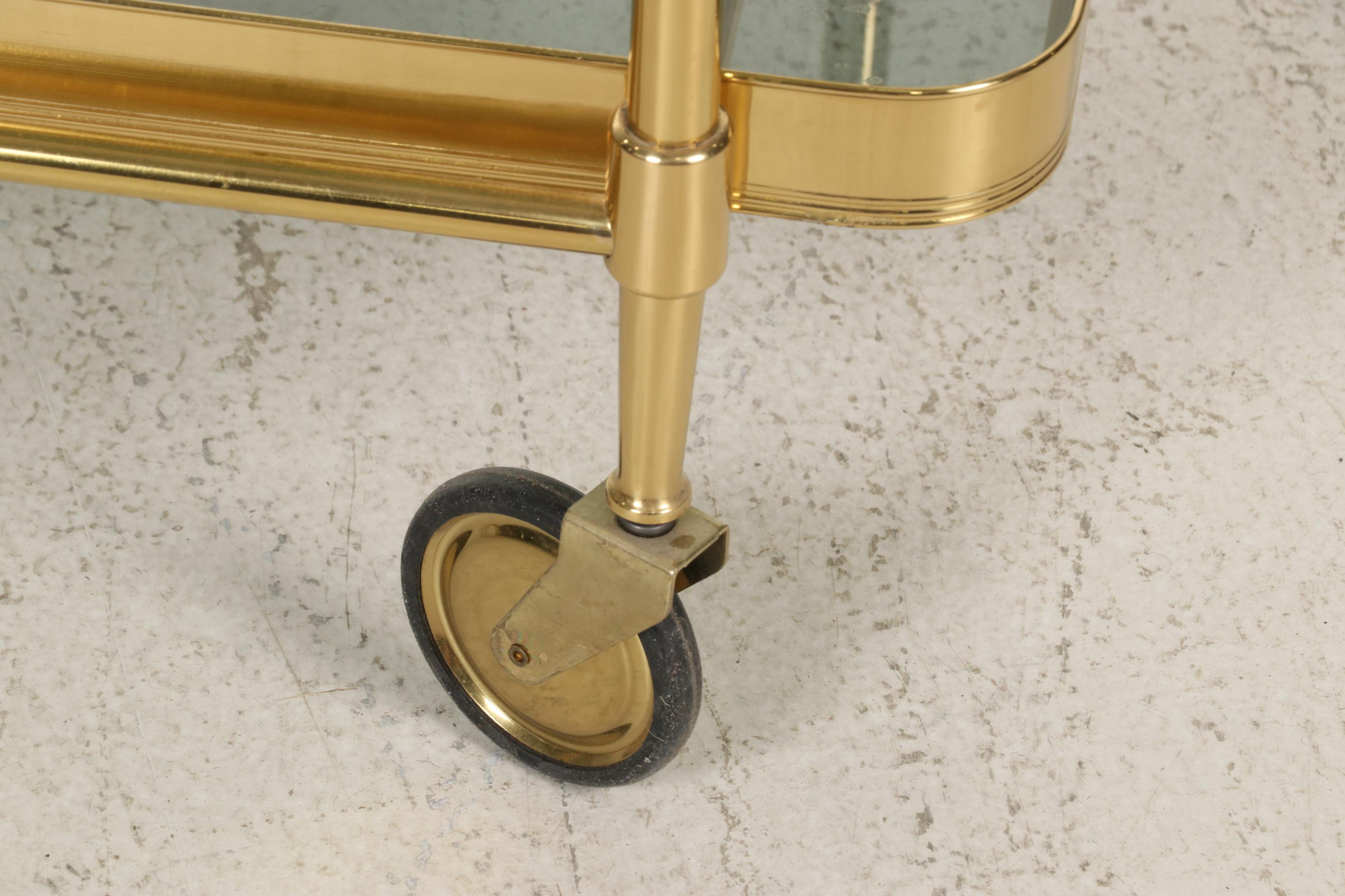 Metal Frame Glass Top Bar Cart, 21st Century