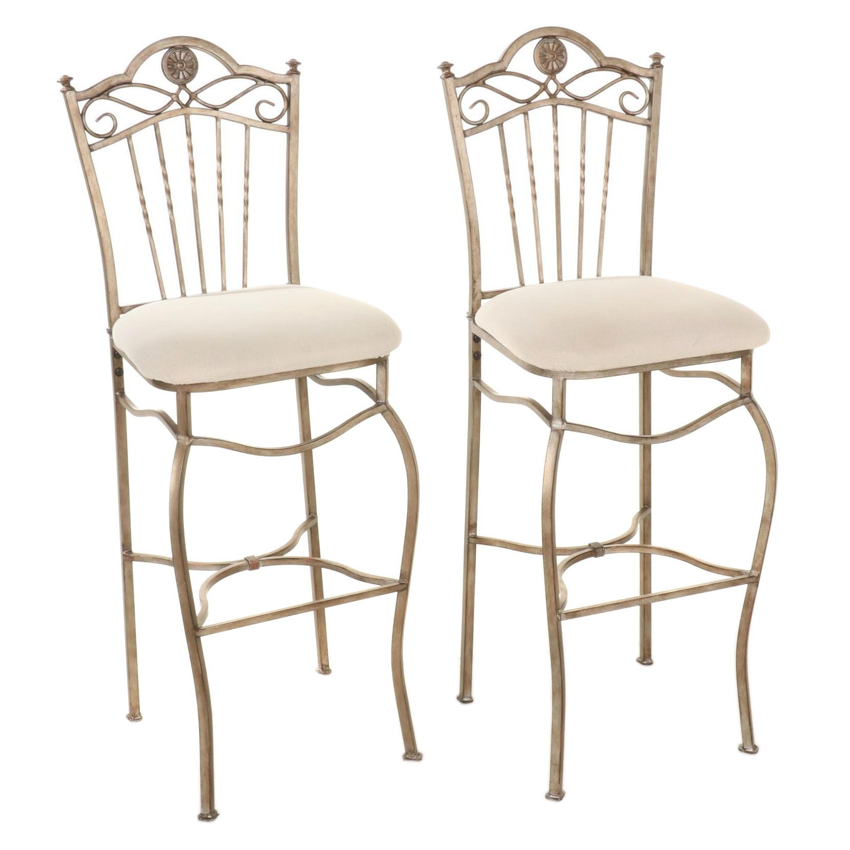 Pair of Contemporary Metal Frame Barstools