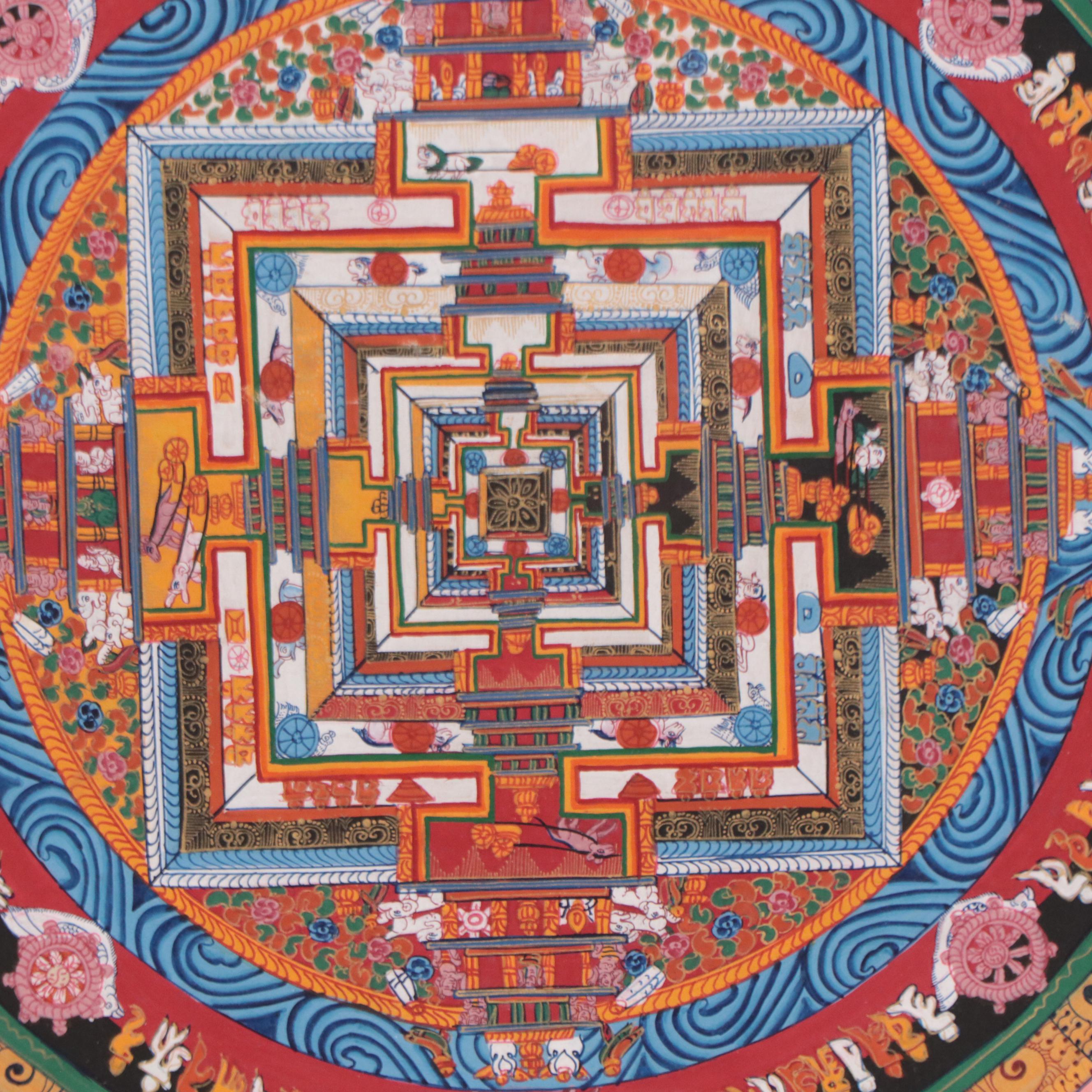 Tibetan Buddhist Mandala Thangka Painting