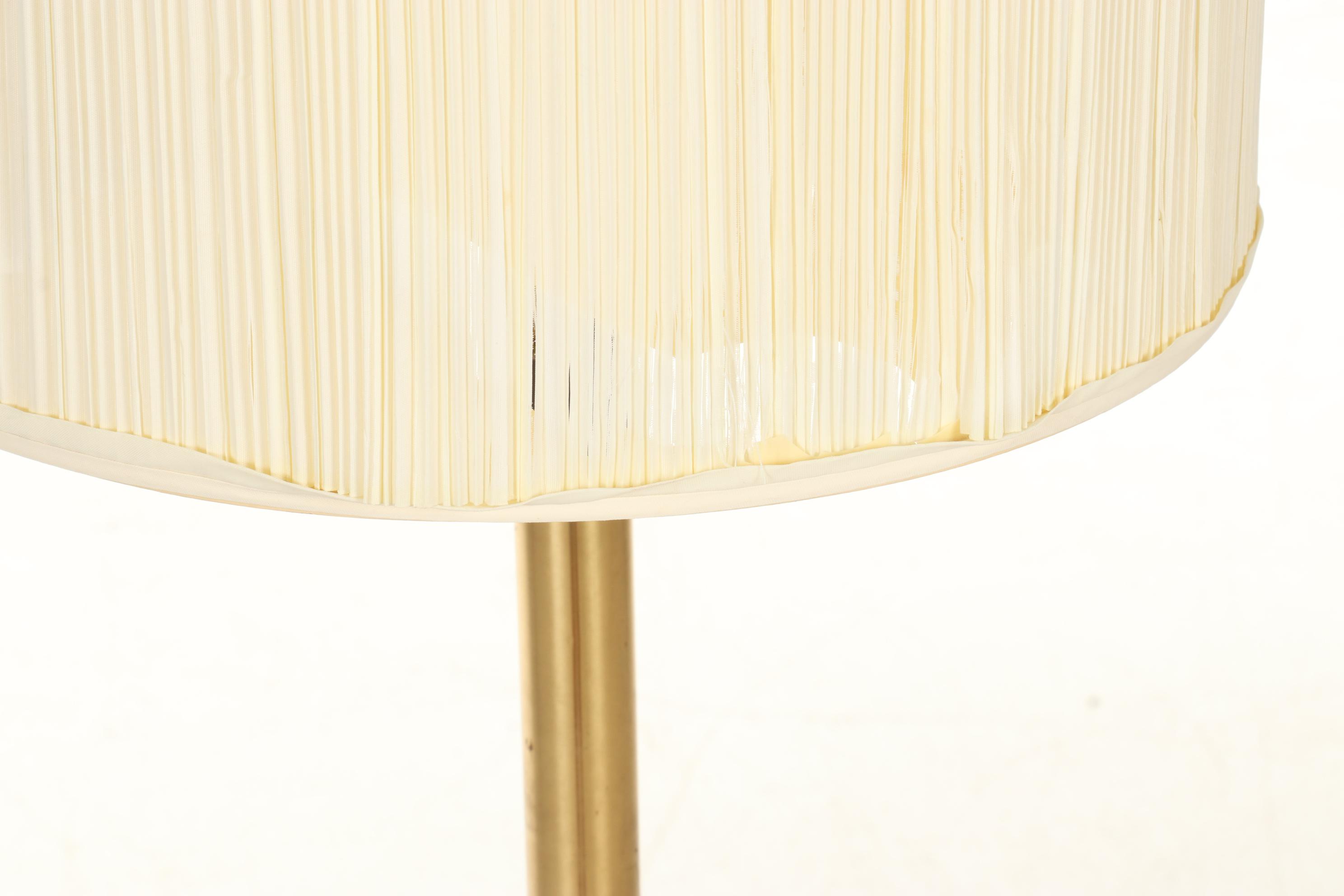 Brass and Wood Table Floor Lamp, Late 20th Century