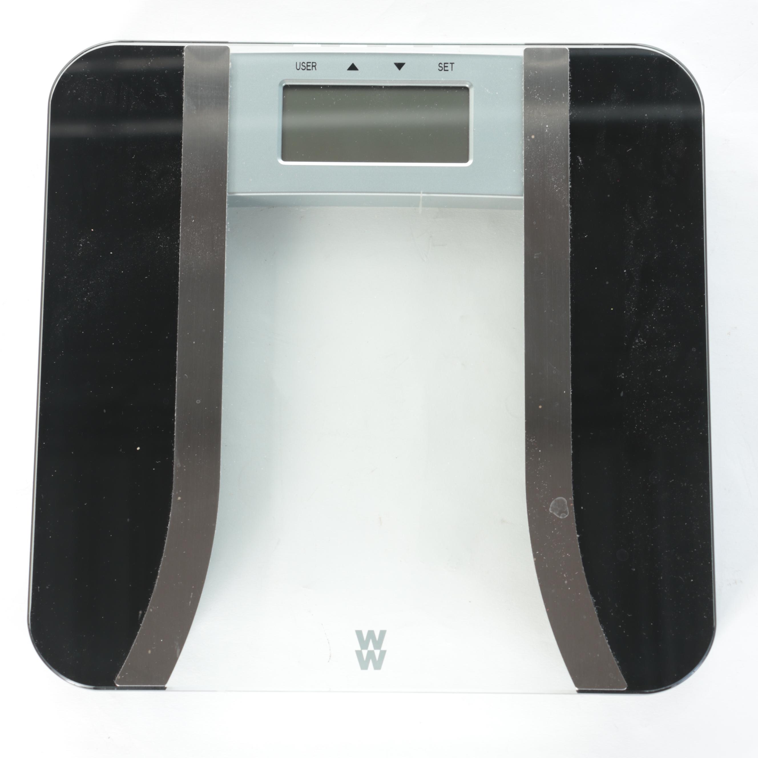 Conair Scale with Metallic Woven Hamper Basket