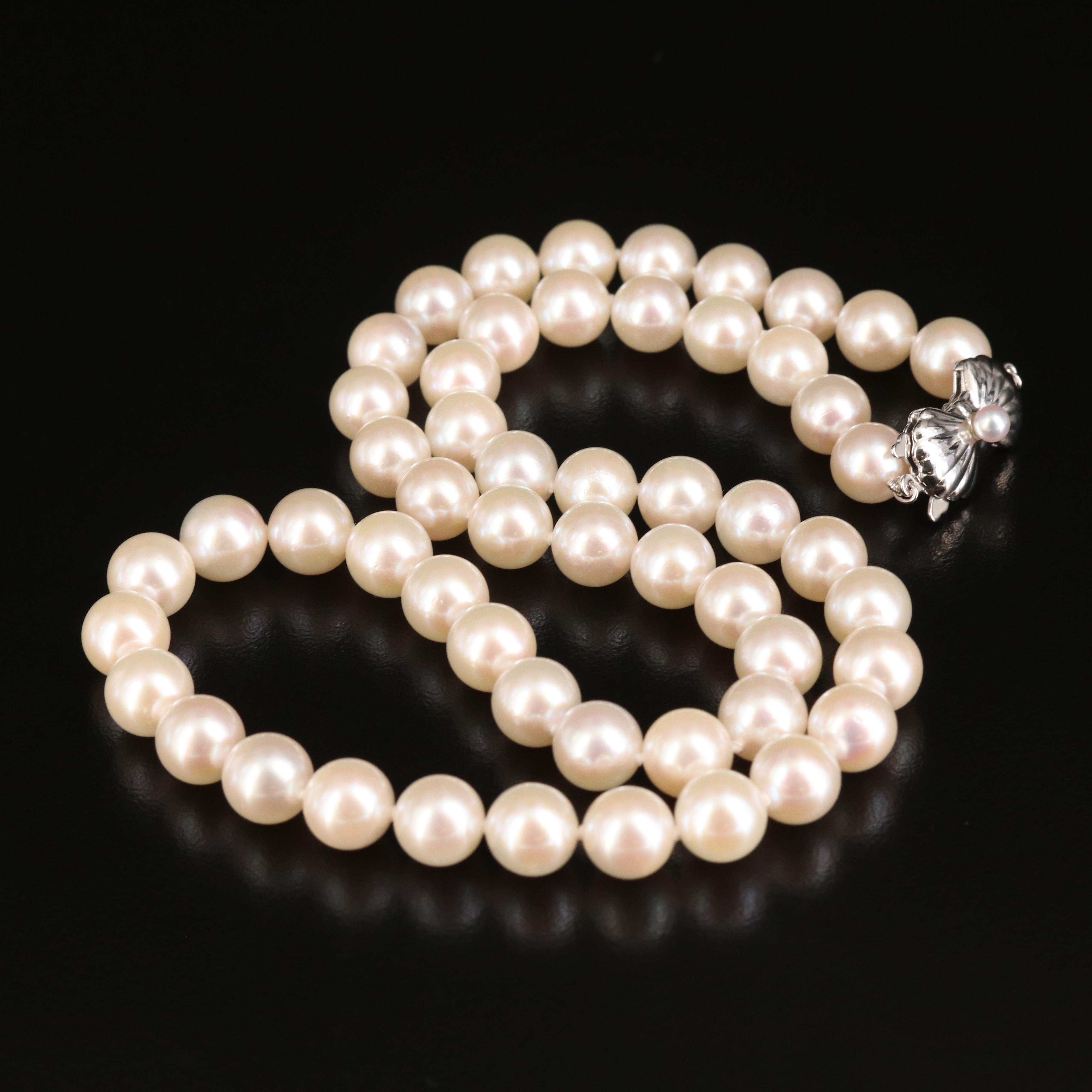 Blue Lagoon by Mikimoto Pearl Necklace with 14K Clasp