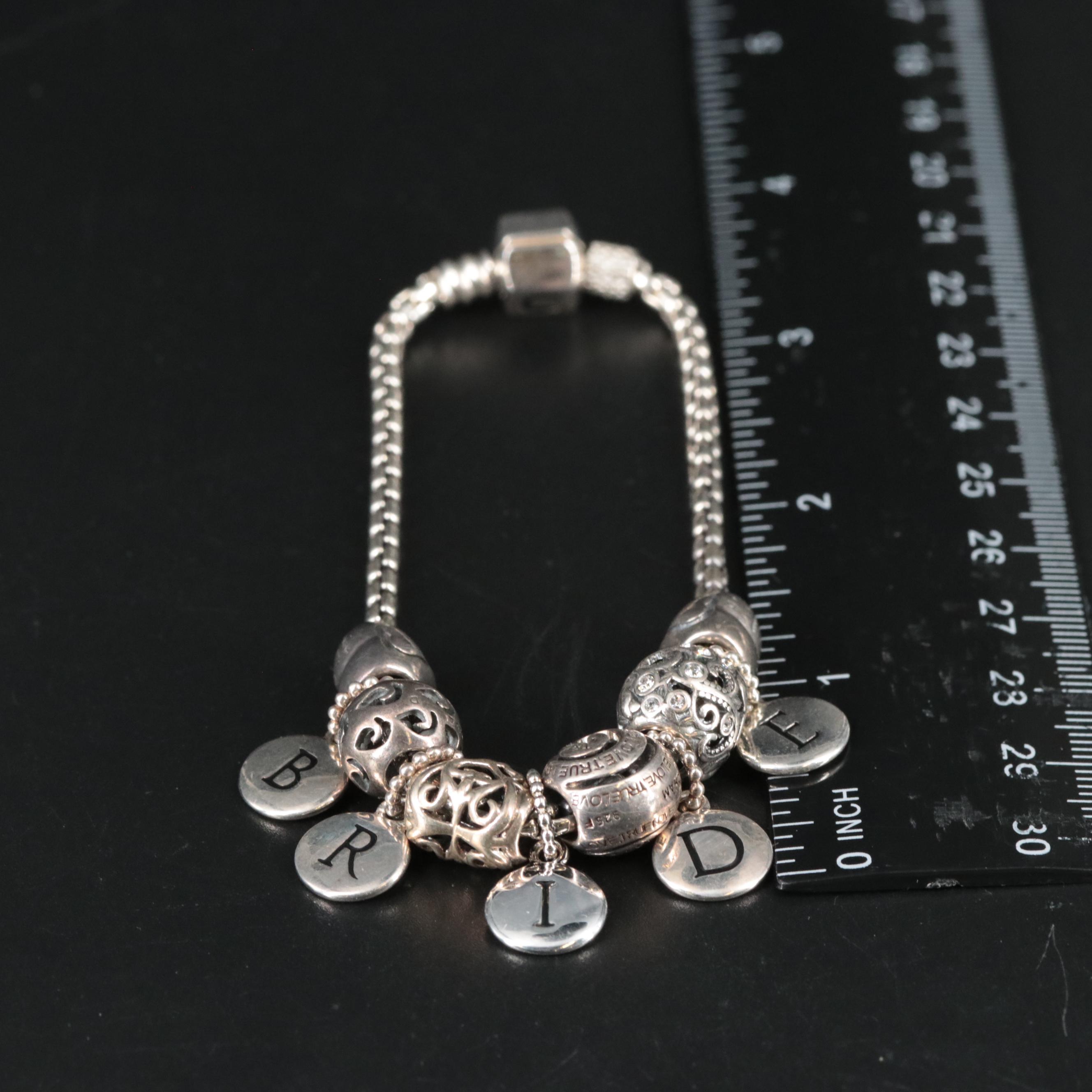 Sterling Bracelet Featuring Bride Themed Charms