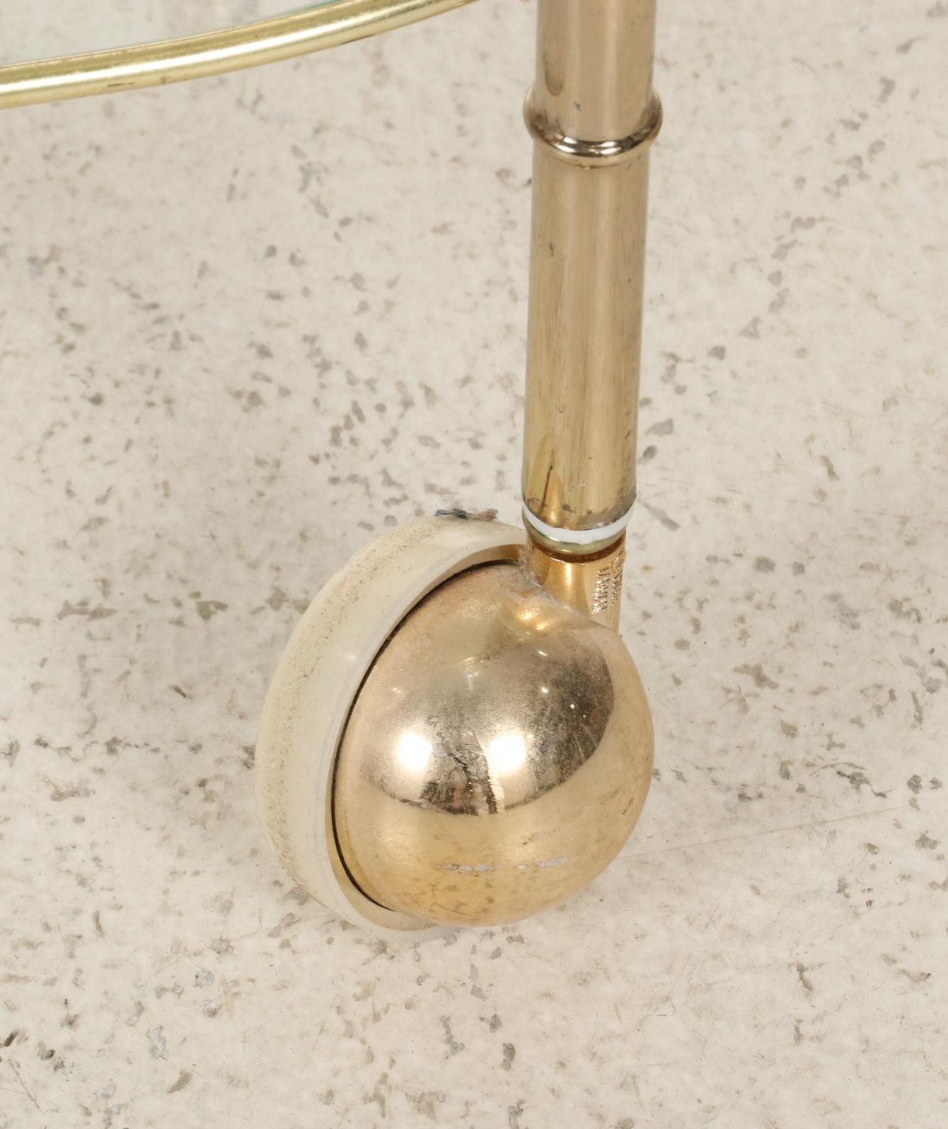 Faux Bamboo Style Metal Frame Glass Top Bar Cart, 21st Century