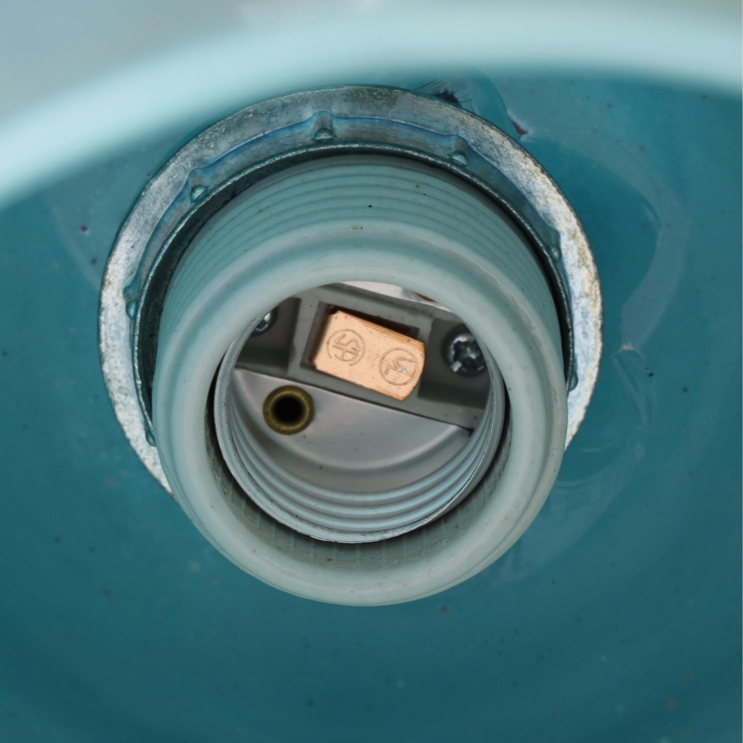 Modernist Style Patinated Metal, Acrylic and Glass Two-Light Floor Lamp