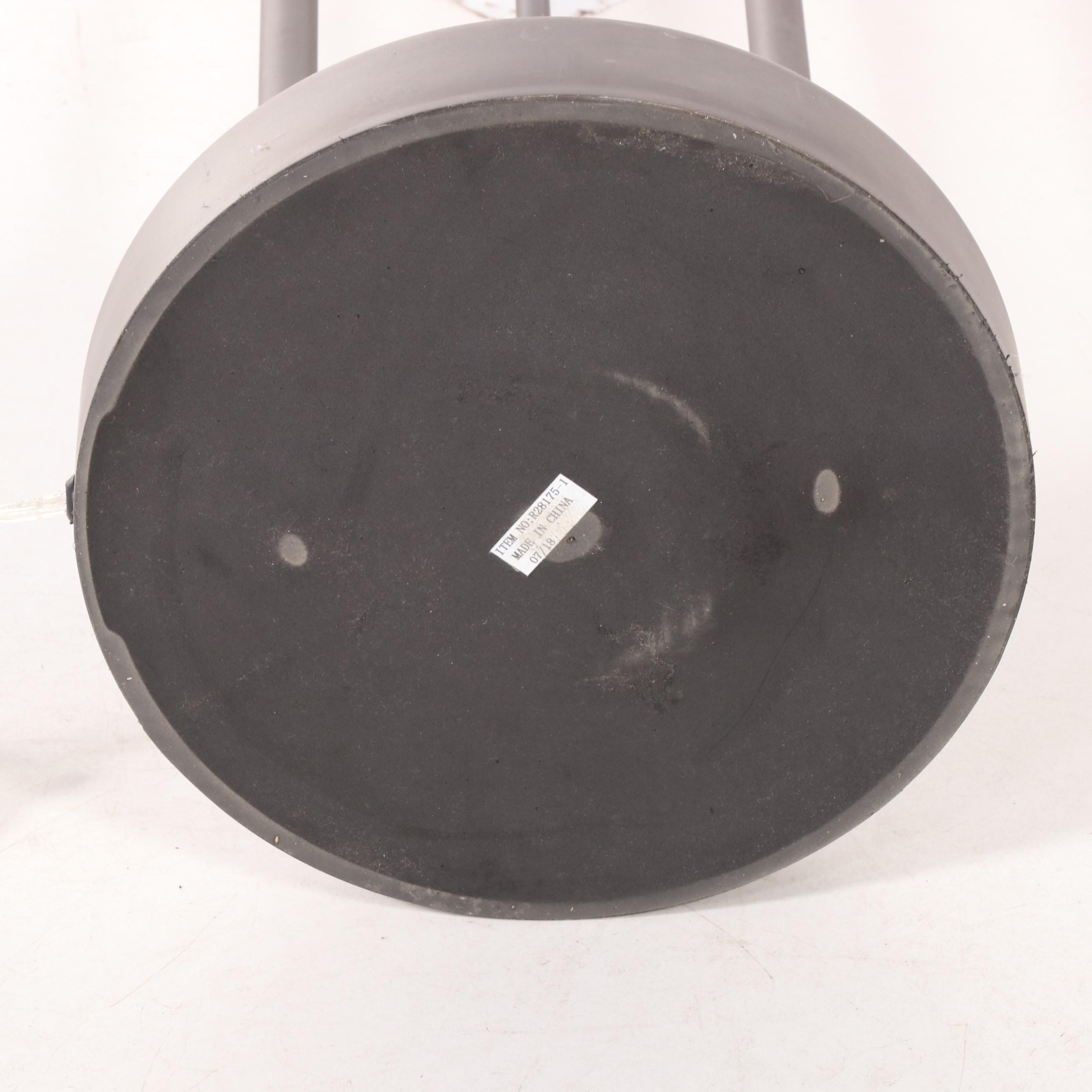 Modernist Style Patinated Metal, Acrylic and Glass Two-Light Floor Lamp