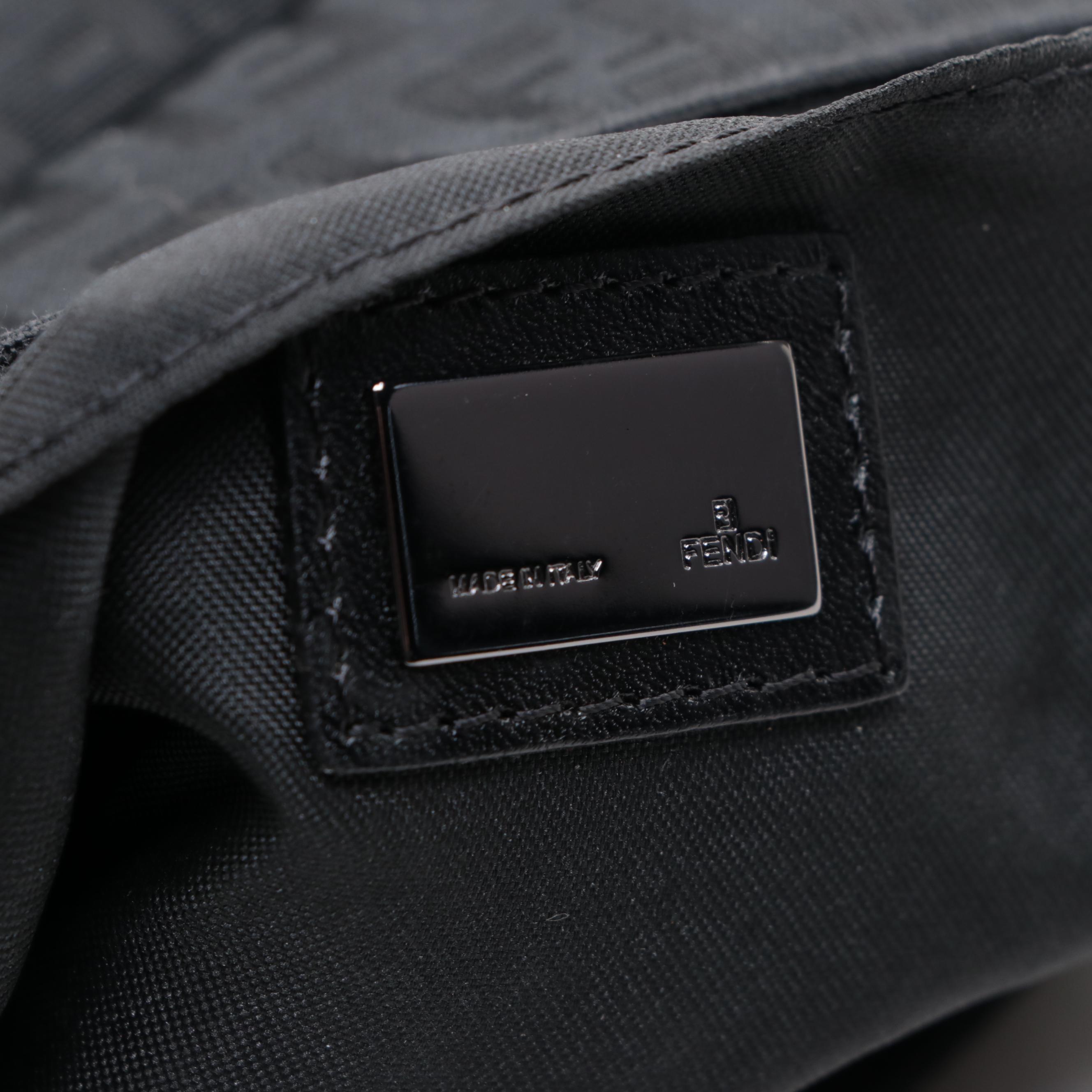 Fendi Front-Flap Crossbody Bag in Zucca Canvas and Leather