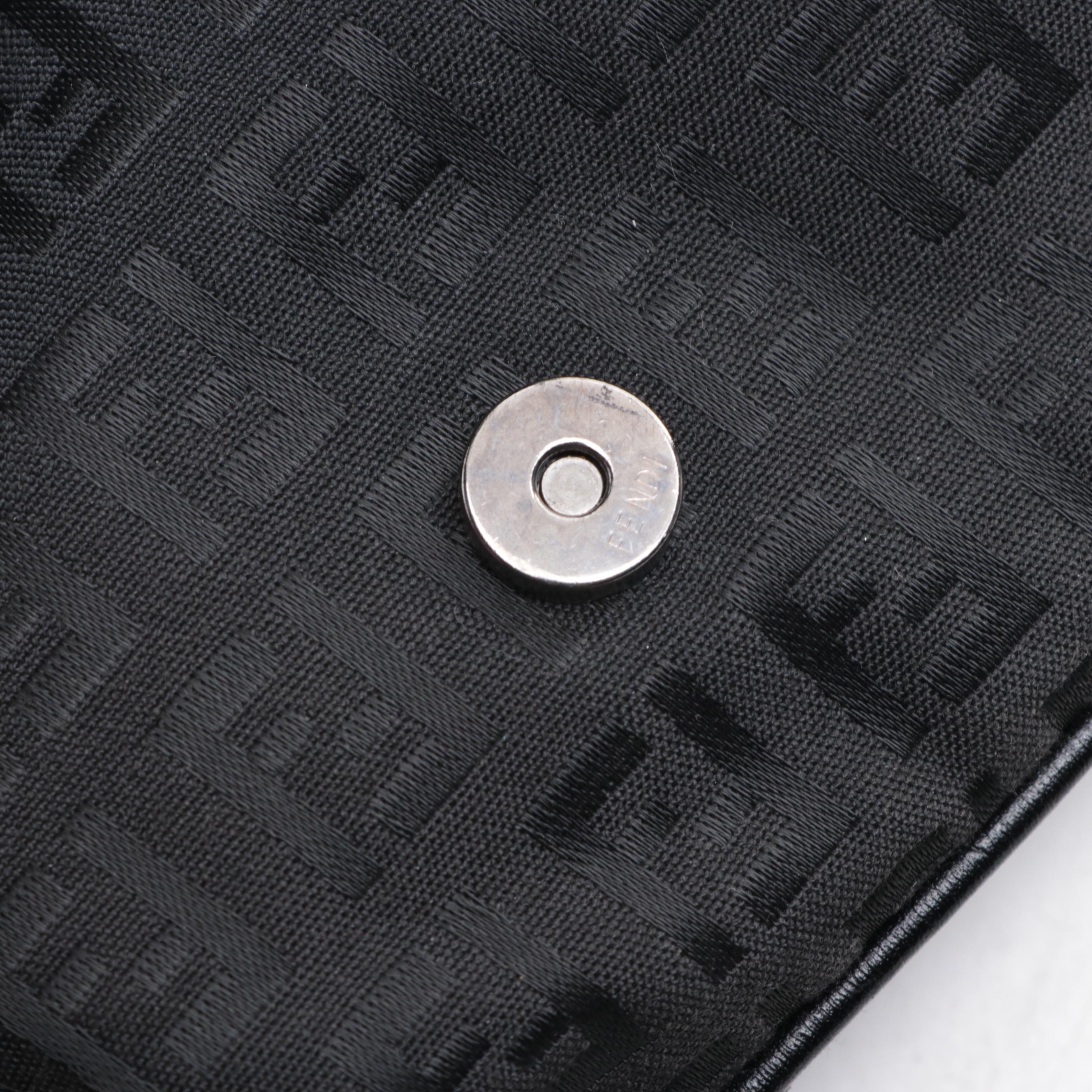 Fendi Front-Flap Crossbody Bag in Zucca Canvas and Leather