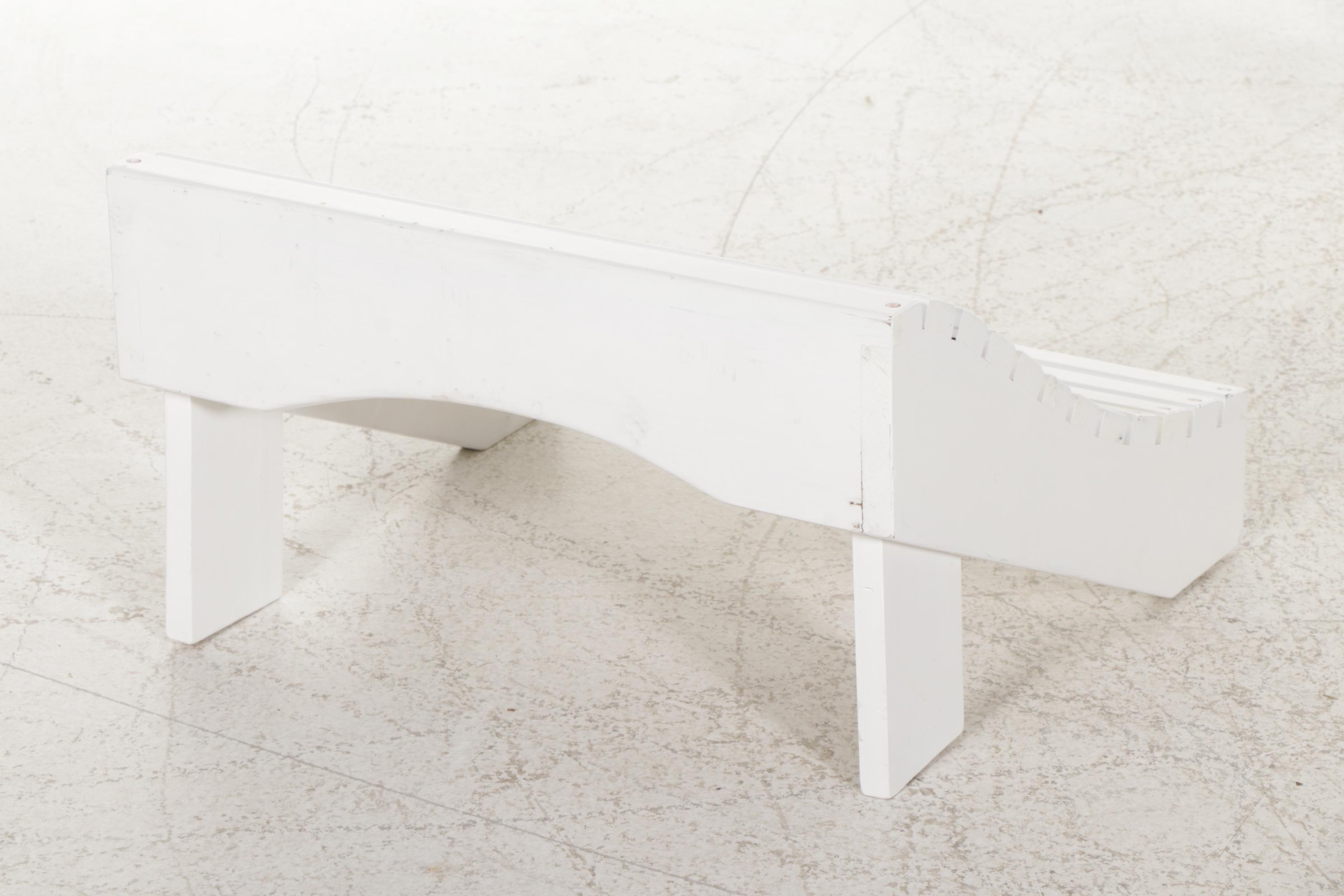 White-Painted Wooden Adirondack Chair with Ottoman