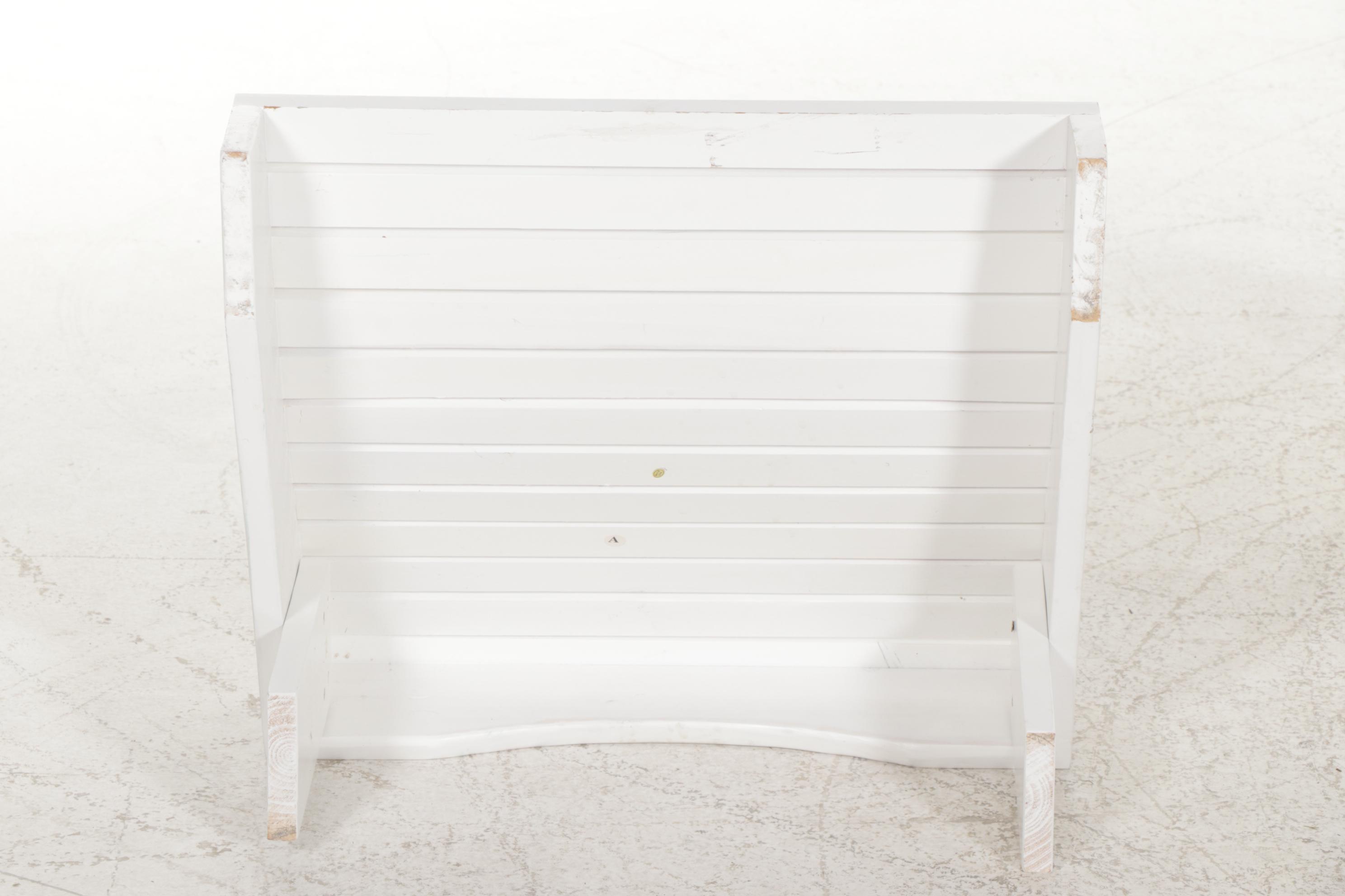 White-Painted Wooden Adirondack Chair with Ottoman