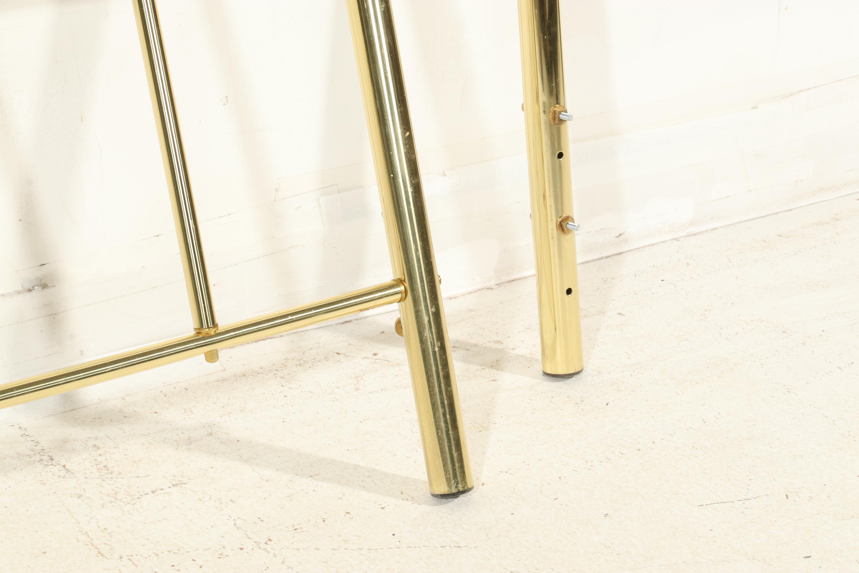 Brass Finished King Size Headboard and Footboard with Quilt Stand