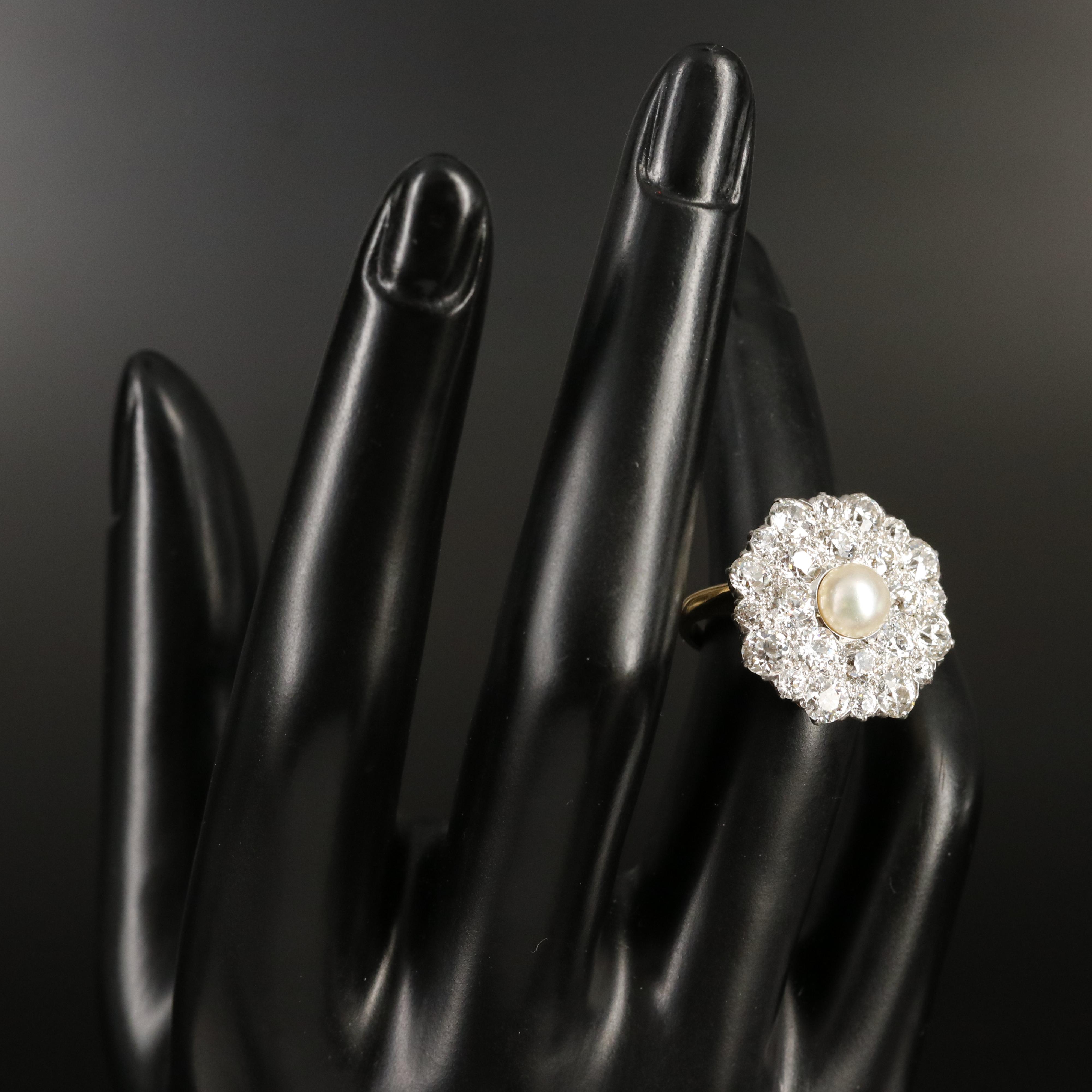 14K and Platinum Pearl and 5.00 CTW Diamond Ring