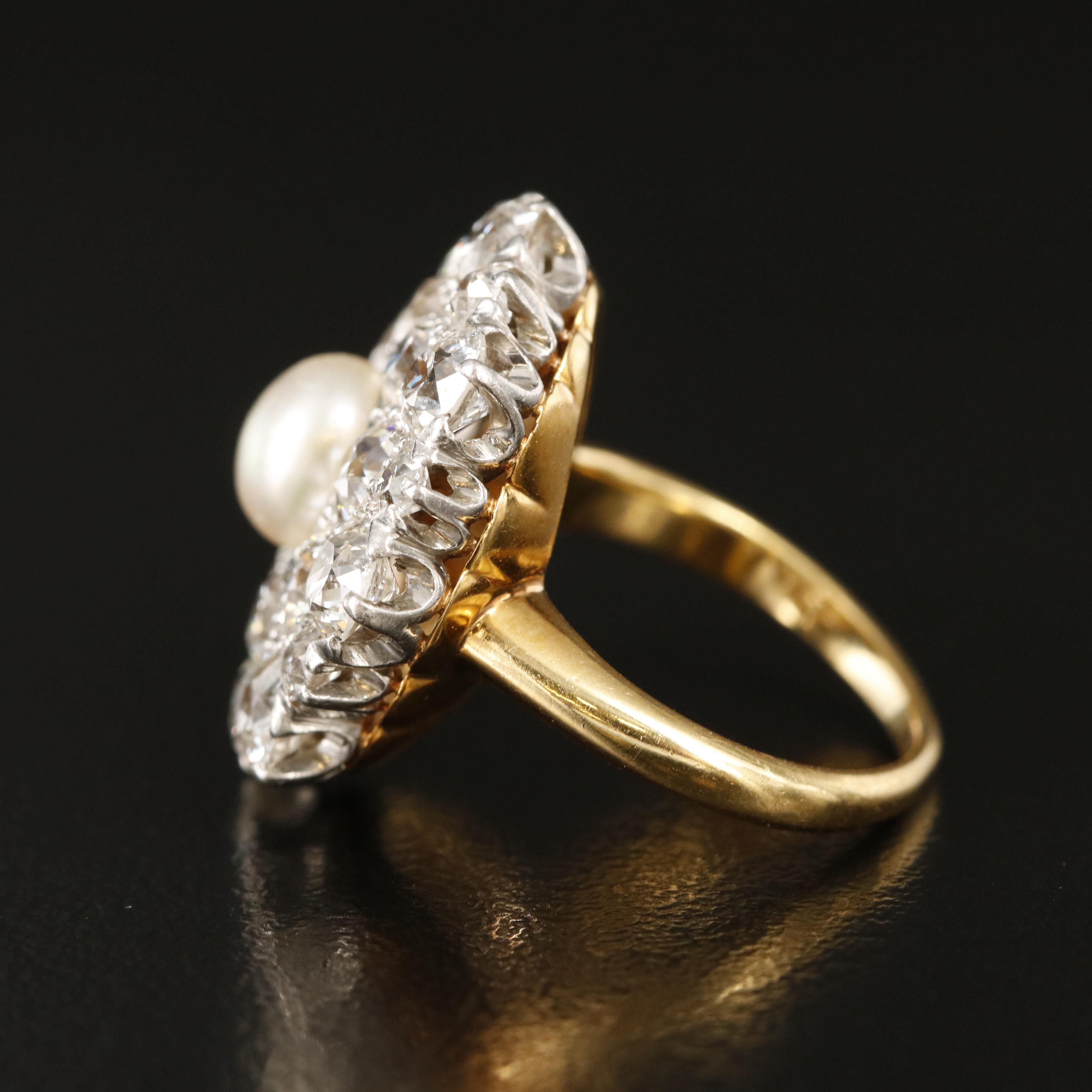 14K and Platinum Pearl and 5.00 CTW Diamond Ring