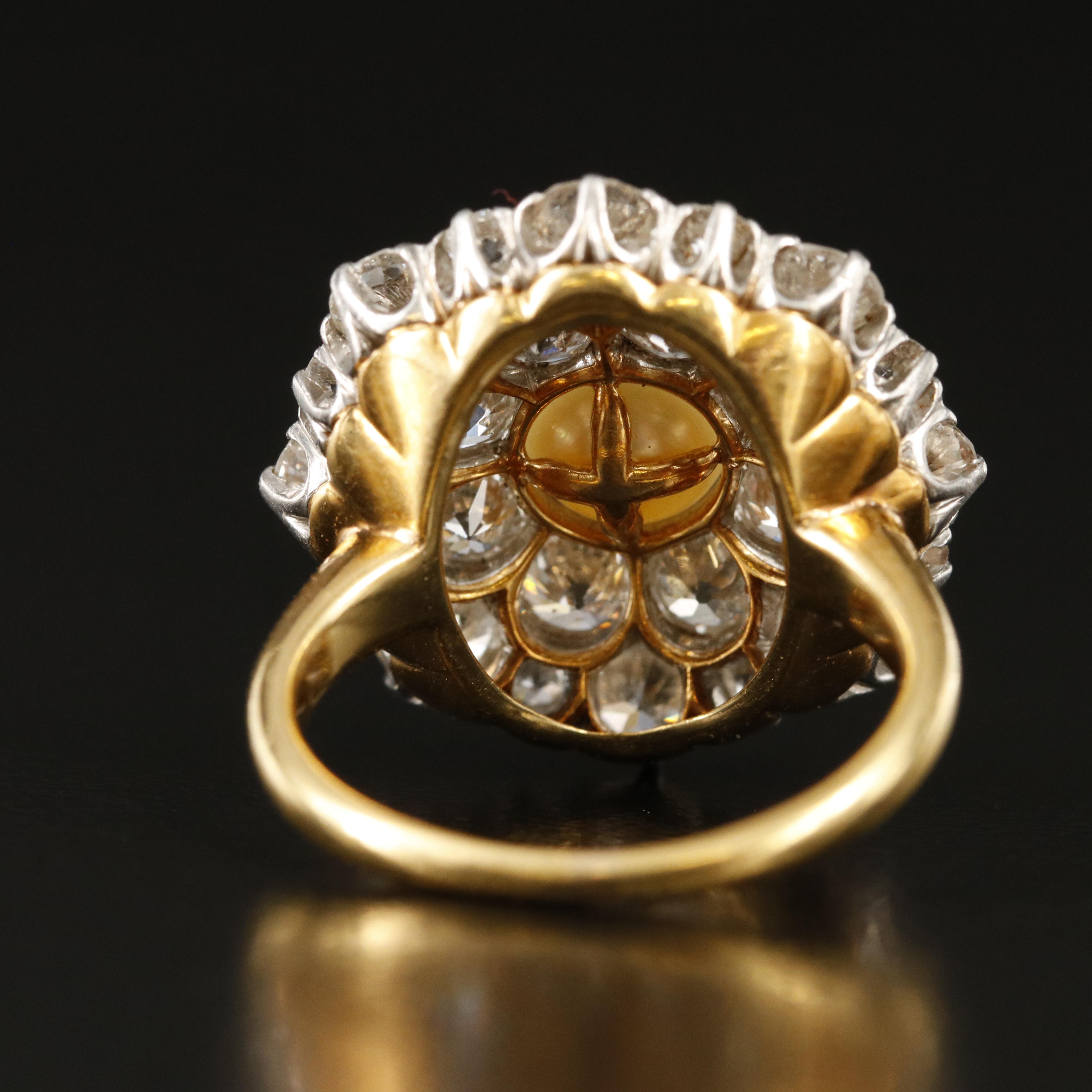 14K and Platinum Pearl and 5.00 CTW Diamond Ring