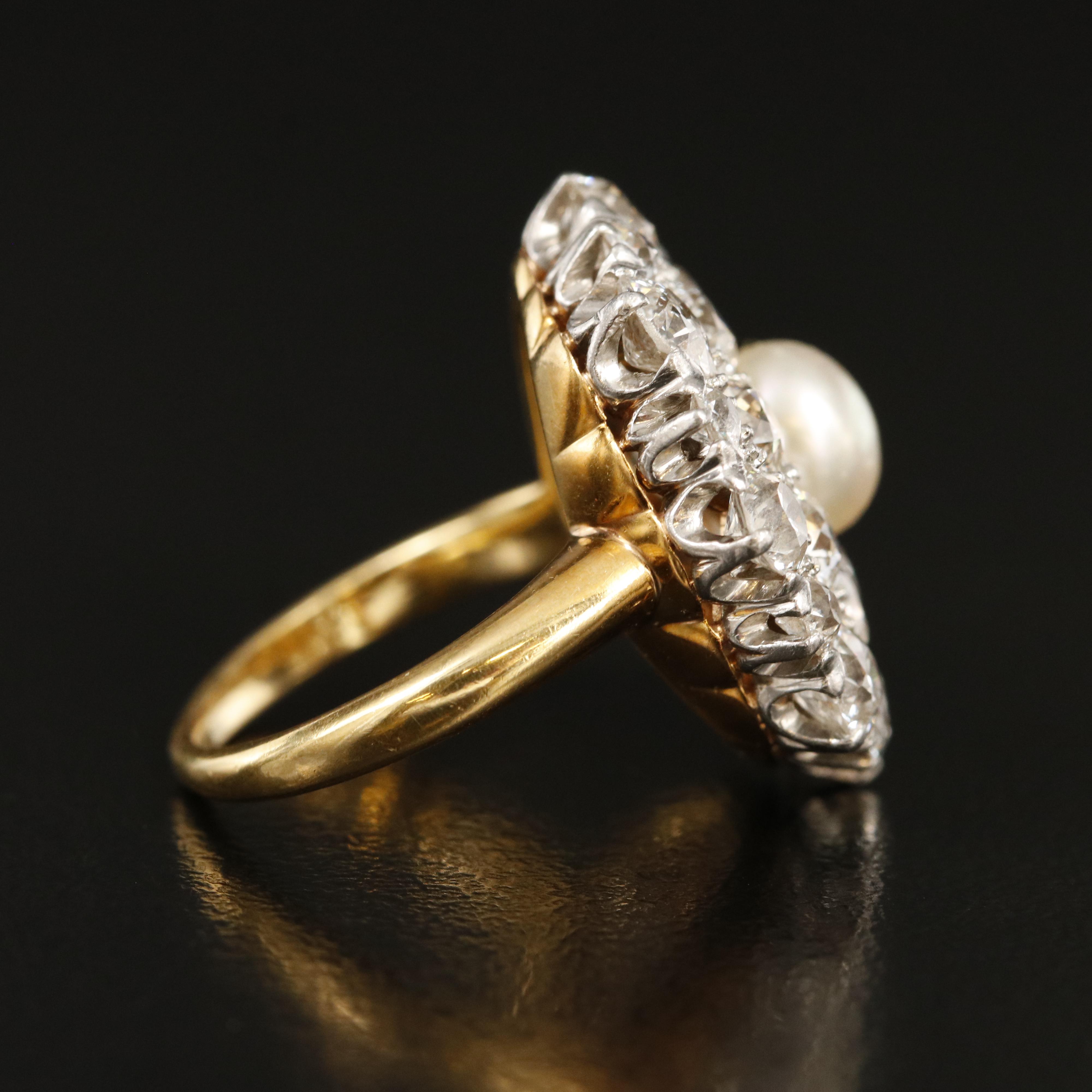 14K and Platinum Pearl and 5.00 CTW Diamond Ring