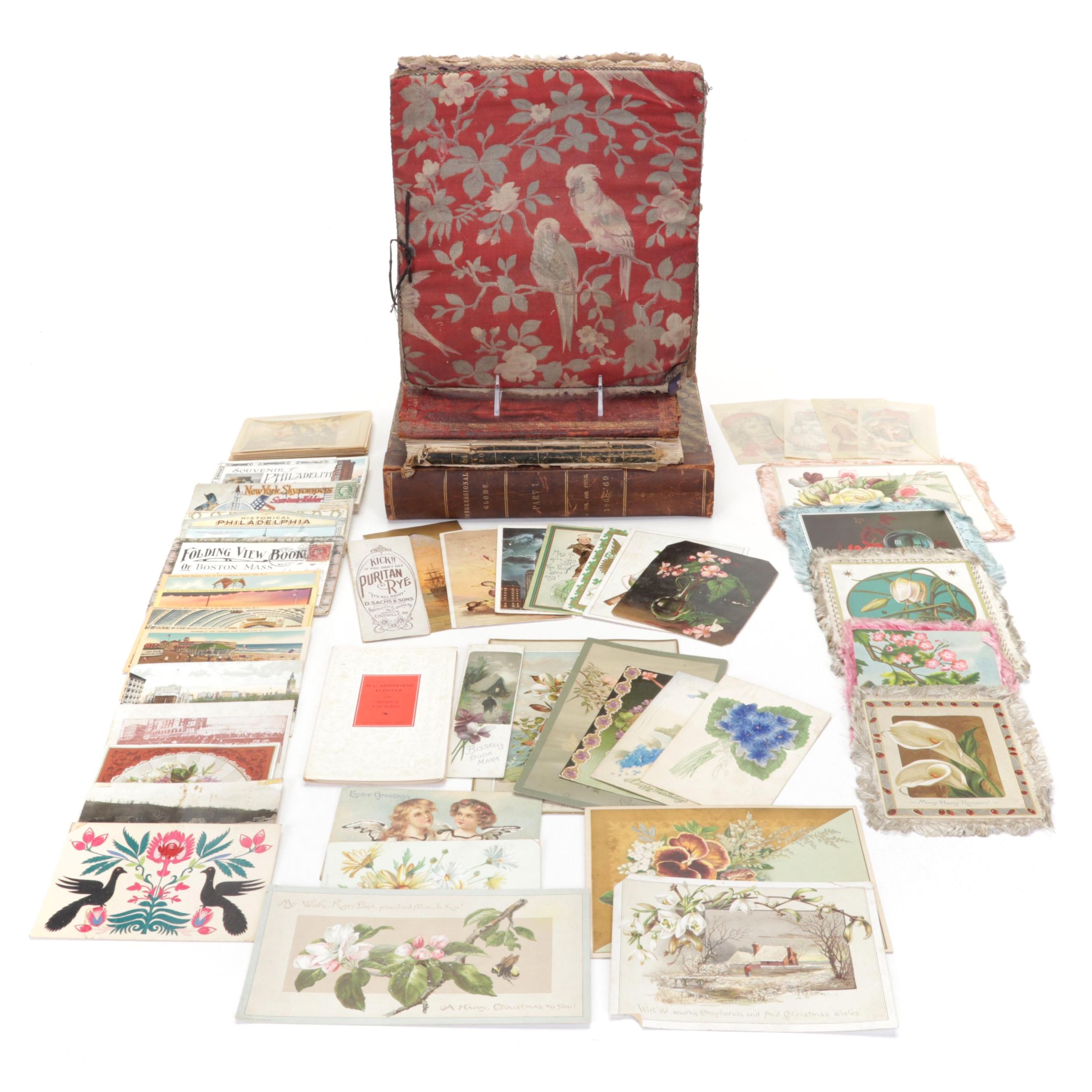 Victorian Era Ephemera Including Postcards, Greeting Cards, Scrapbooks and More