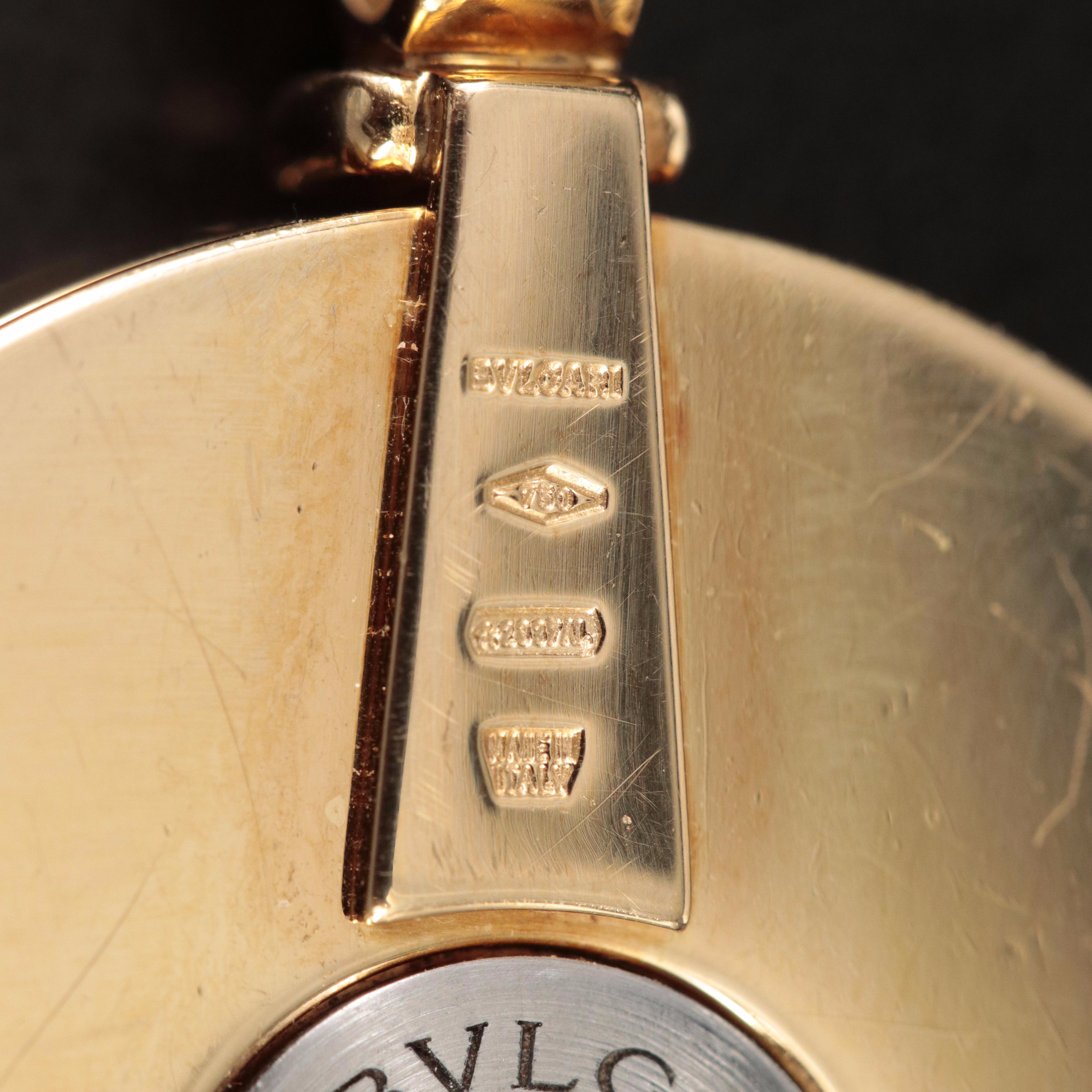 BVLGARI 18K Mother-of-Pearl "Optical Illusion" Spinner Pendant